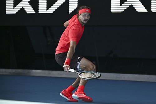 Alexander Zverev in action against Tommy Paul during their quarterfinal at the 2025 Australian Open. (Source: Getty)