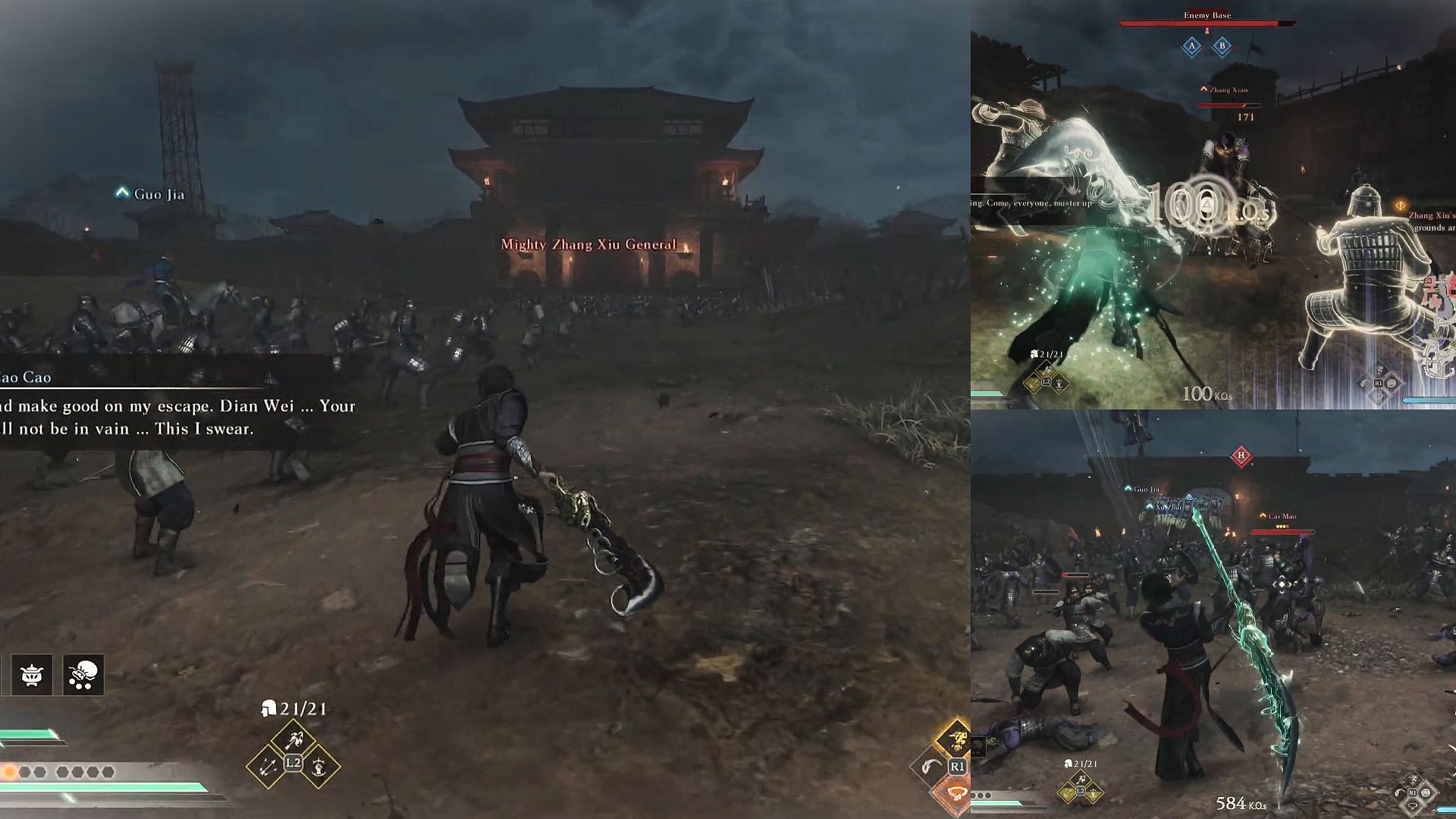 Glimpses from the Escape from Wan Castle in Dynasty Warriors Origins (Image via Koei Tecmo)