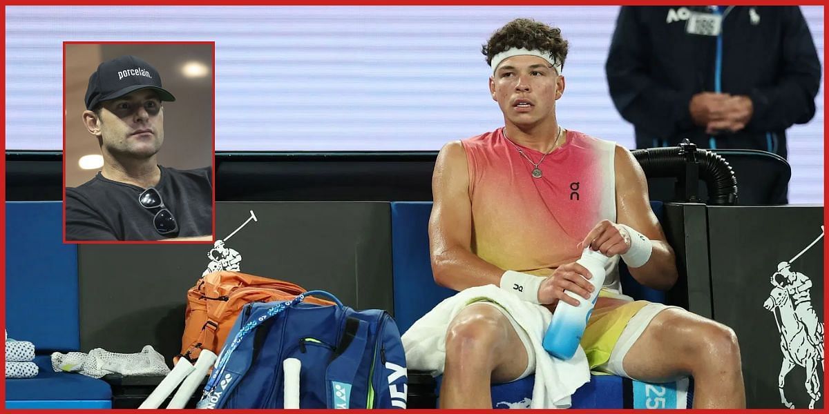 Ben Shelton and (inset) Andy Roddick (Source: Getty)