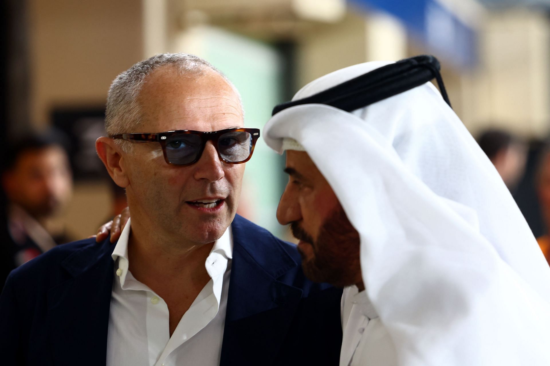 Stefano Domenicali and Mohammed Ben Sulayem at the F1 Grand Prix of Abu Dhabi - Source: Getty