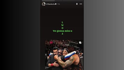 Rey Mysterio's message to Zelina Vega. [Screenshot via Rey's Instagram Stories]