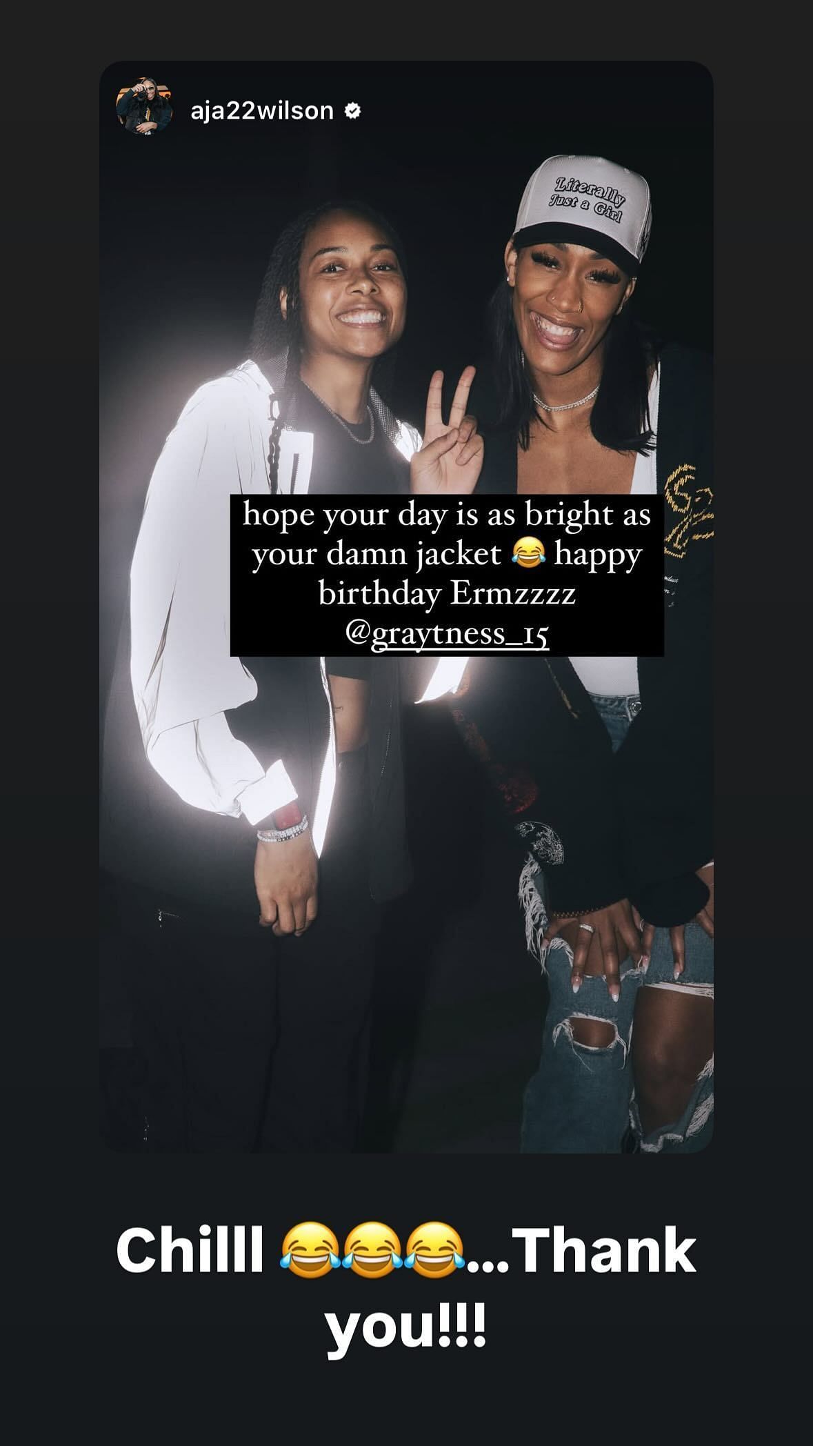 A&#039;ja Wilson&#039;s hilarious birthday wish leaves Allisha Gray in splits on IG