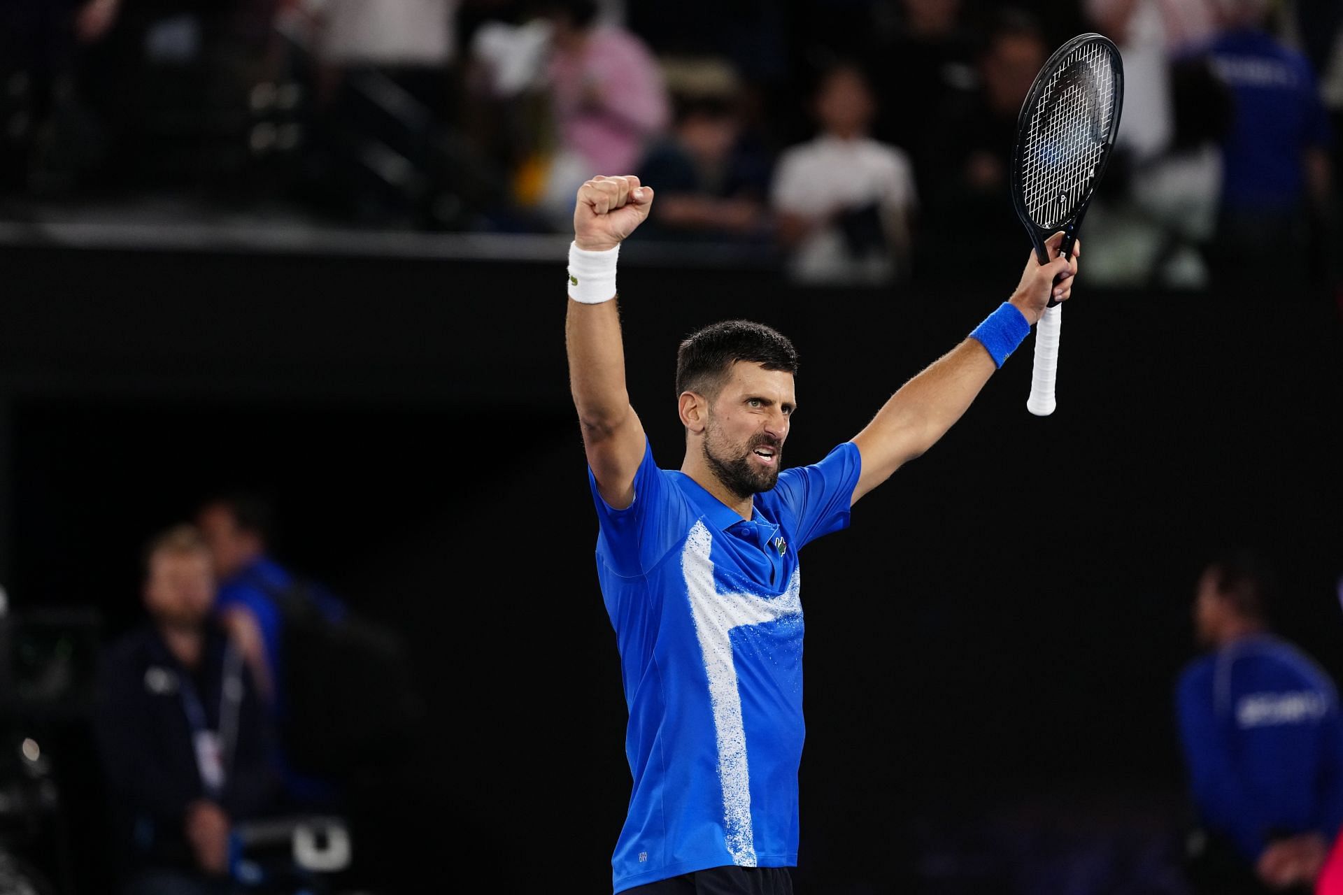 Novak Djokovic after his quarterfinal win at the Australian Open - Source: Getty