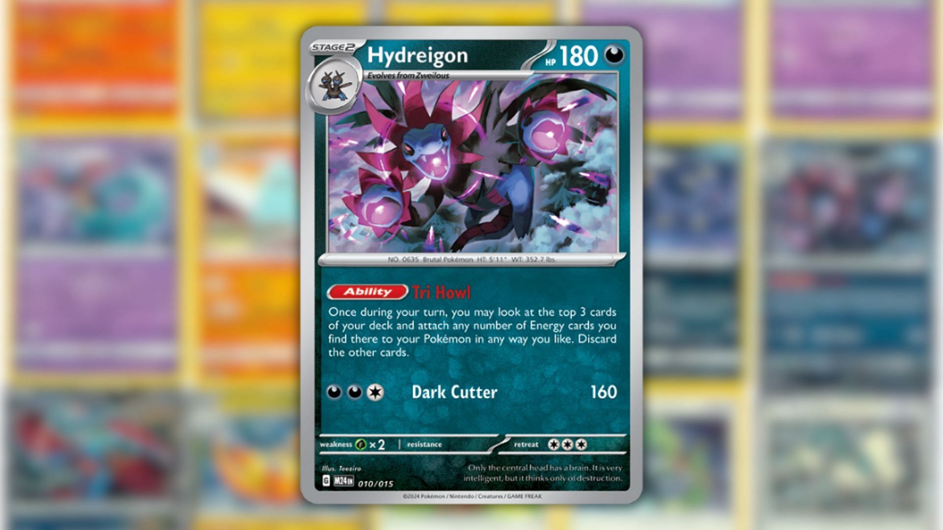 Hydreigon&#039;s card that you can get from the Happy Meal (Image via The Pokemon Company)