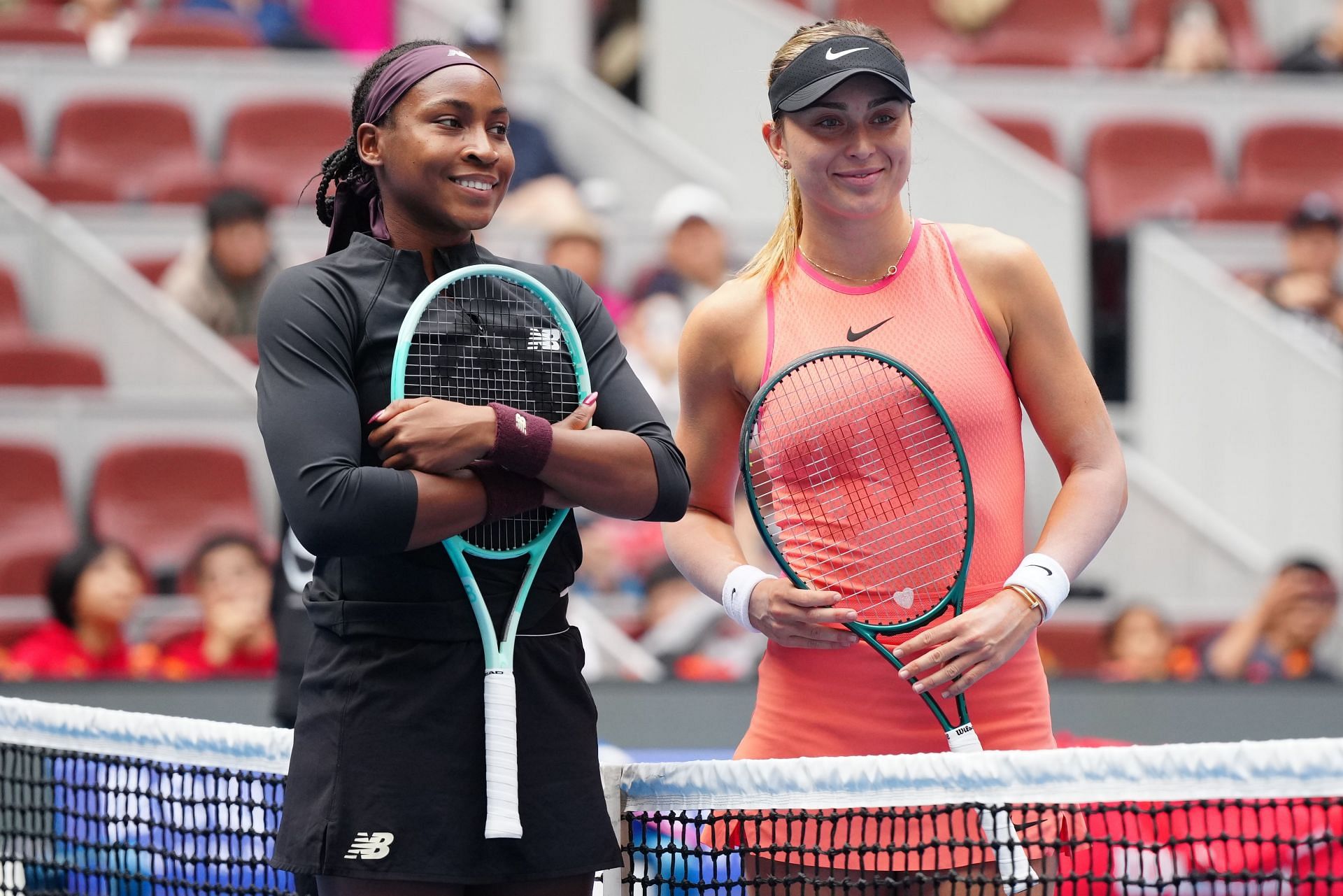 Coco Gauff (Left) with Paula Badosa (Right) at the 2024 China Open - Source: Getty