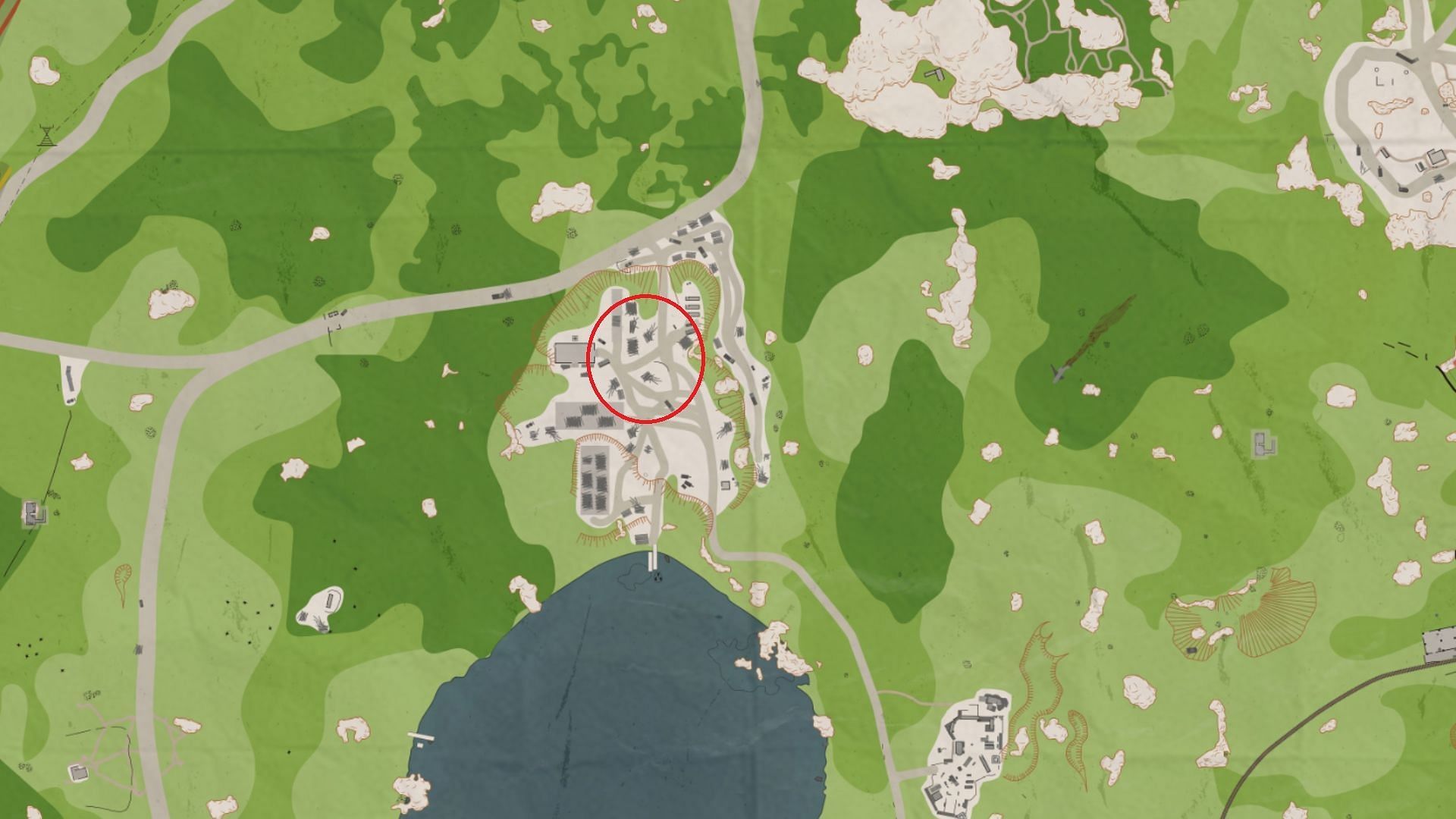 The Christmas tree location on Woods (Image via Battlestate Games || Map Genie)