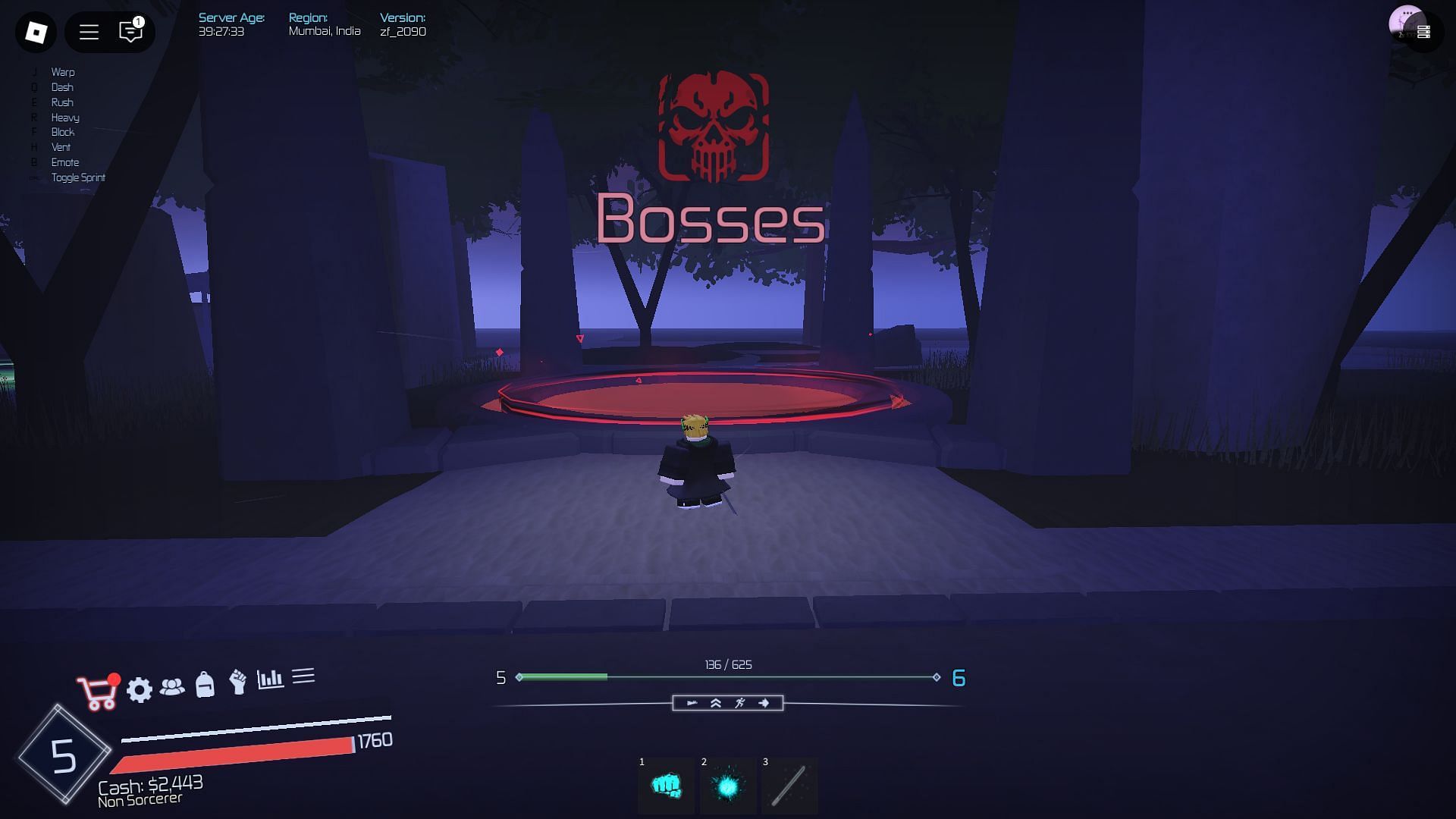 You can trigger a boss fight by interacting with this portal (Image via Roblox)