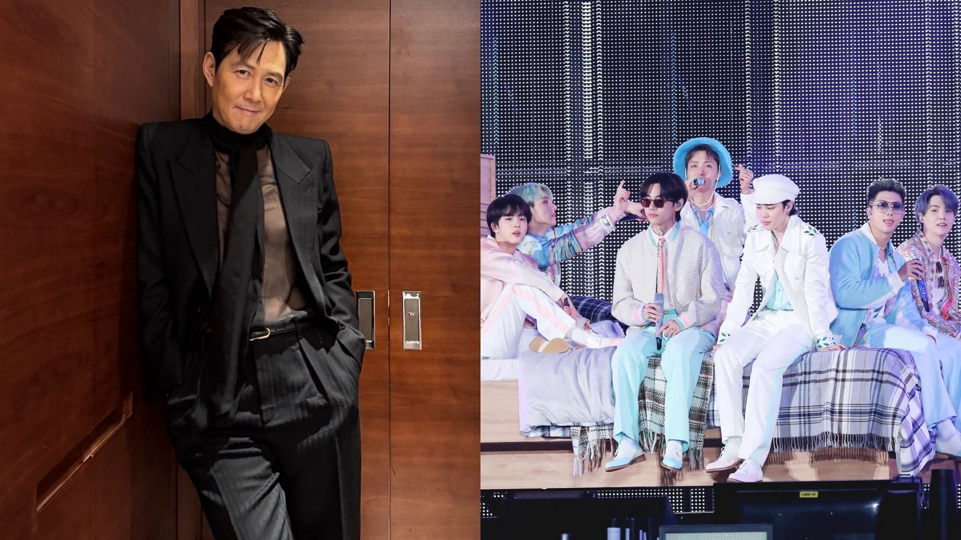 Lee Jung-jae admits liking BTS (Images via Instagram/from_jjlee and Weverse)