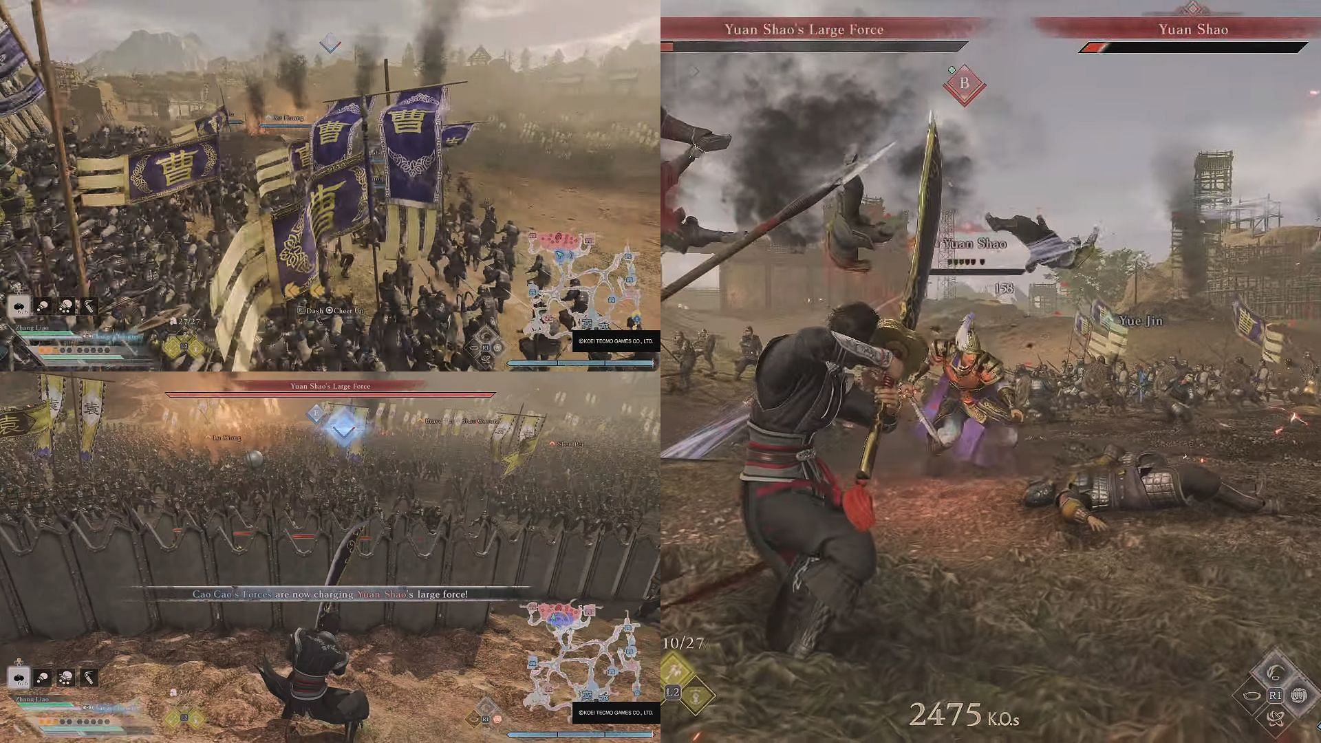 Final rounds in Battle of Guandu&#039; Dynasty Warriors Origins (Image via Koei Tecmo)