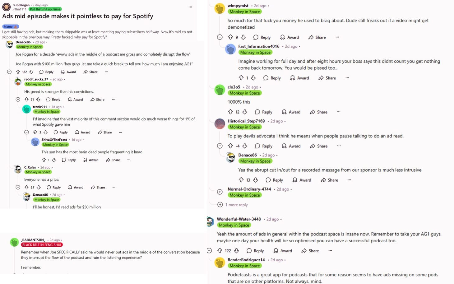Joe Rogan gets called out on Reddit for new podcast