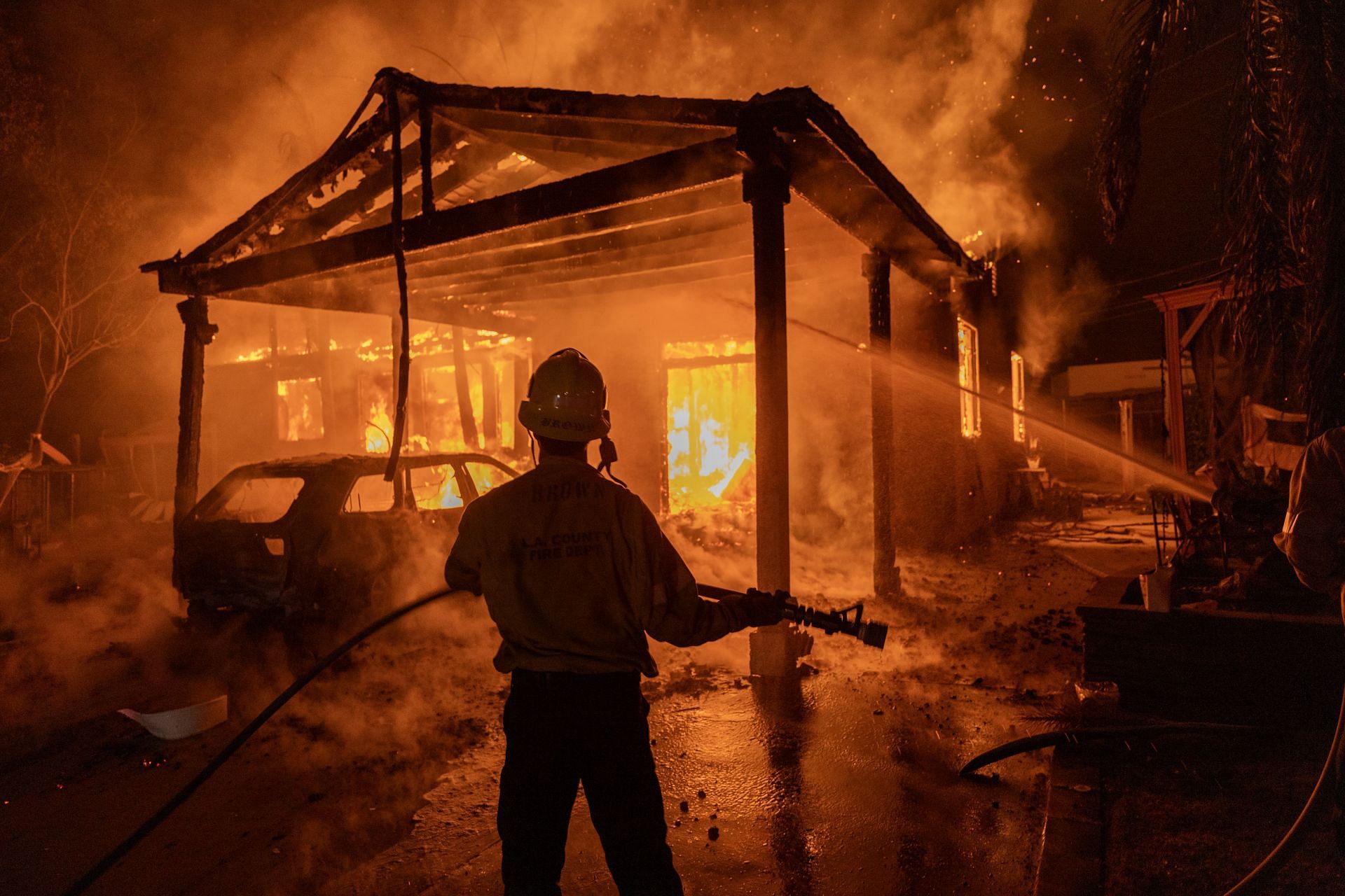 Powerful Winds Fuel Multiple Fires Across Los Angeles Area - Source: Getty