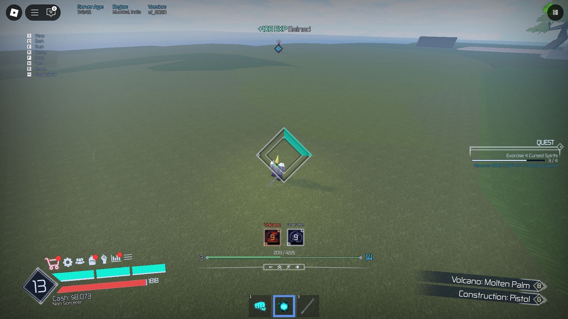 Charge the Focus slot to do Black Flash (Image via Roblox)