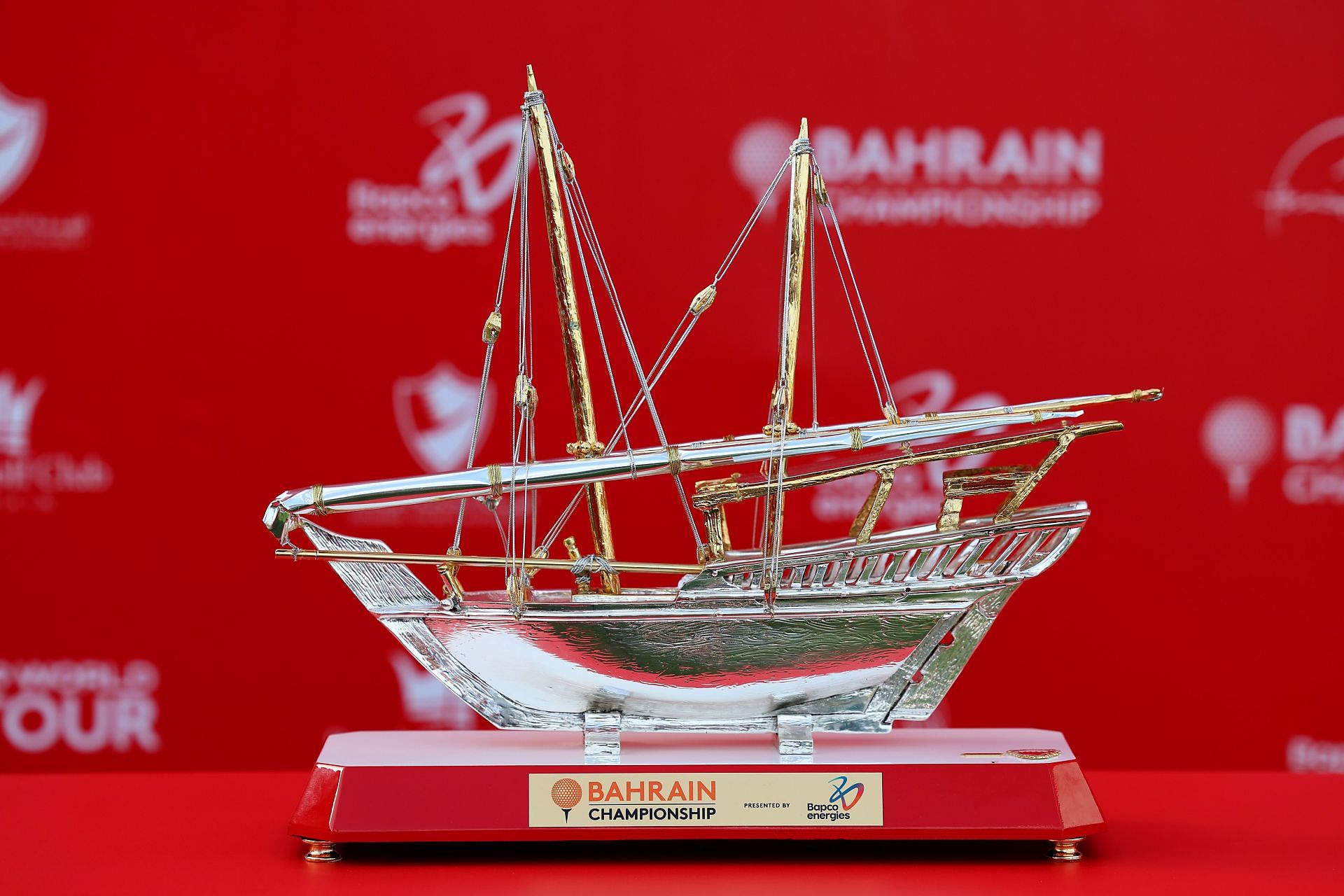 Bapco Energies Bahrain Championship trophy (Image via Getty).