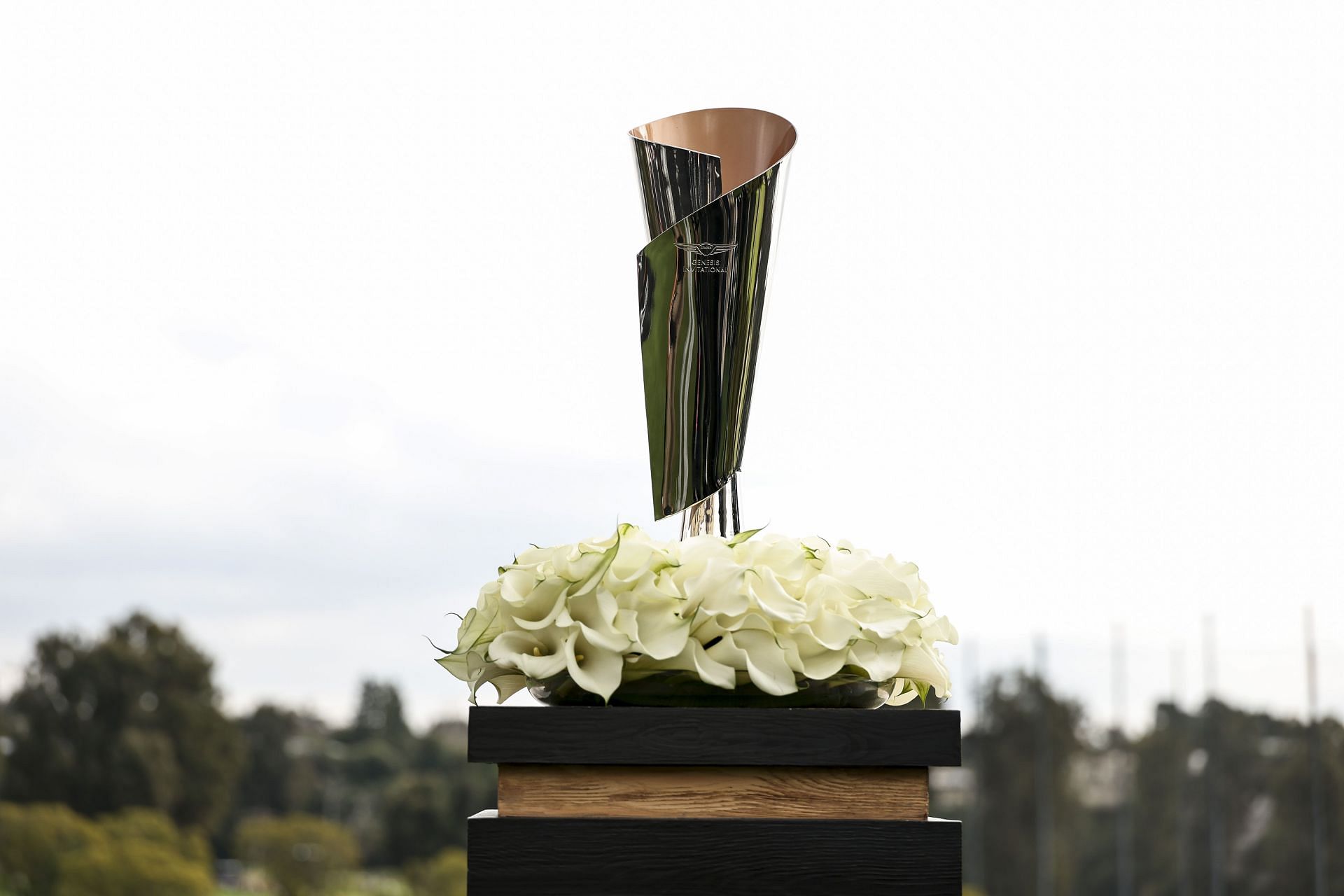 The Genesis Invitational trophy (Image via Getty).