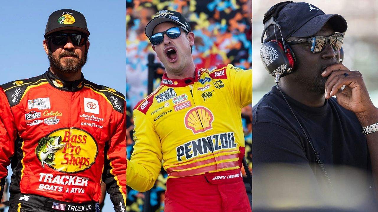 Martin Truex Jr., Joey Logano, and Michael Jordan