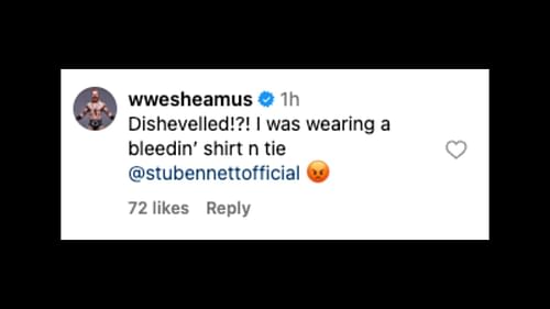 The veteran reacted to Barrett poking fun at his appearance on RAW on Instagram.