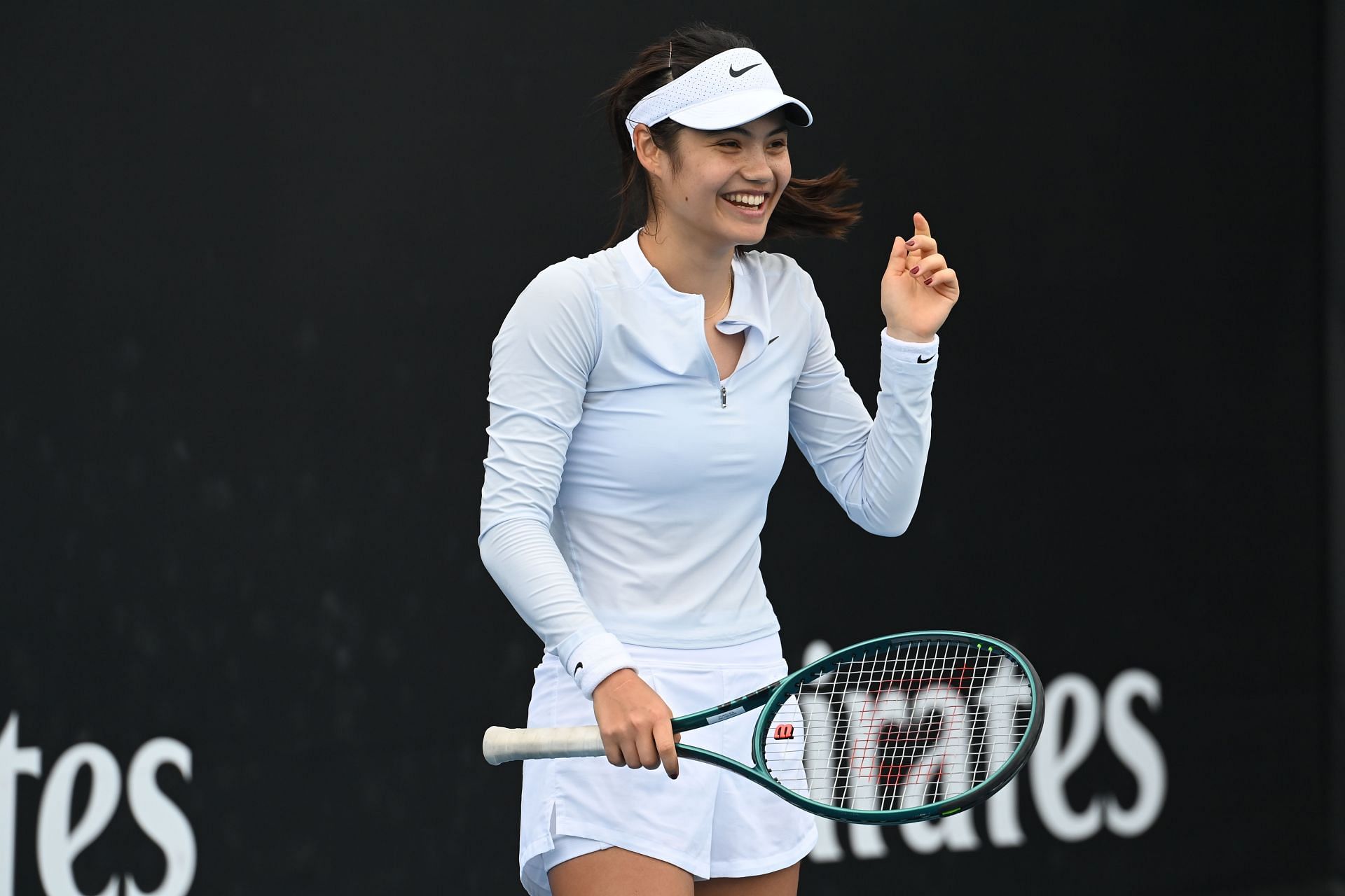 Emma Raducanu during a practice session - Source: Getty