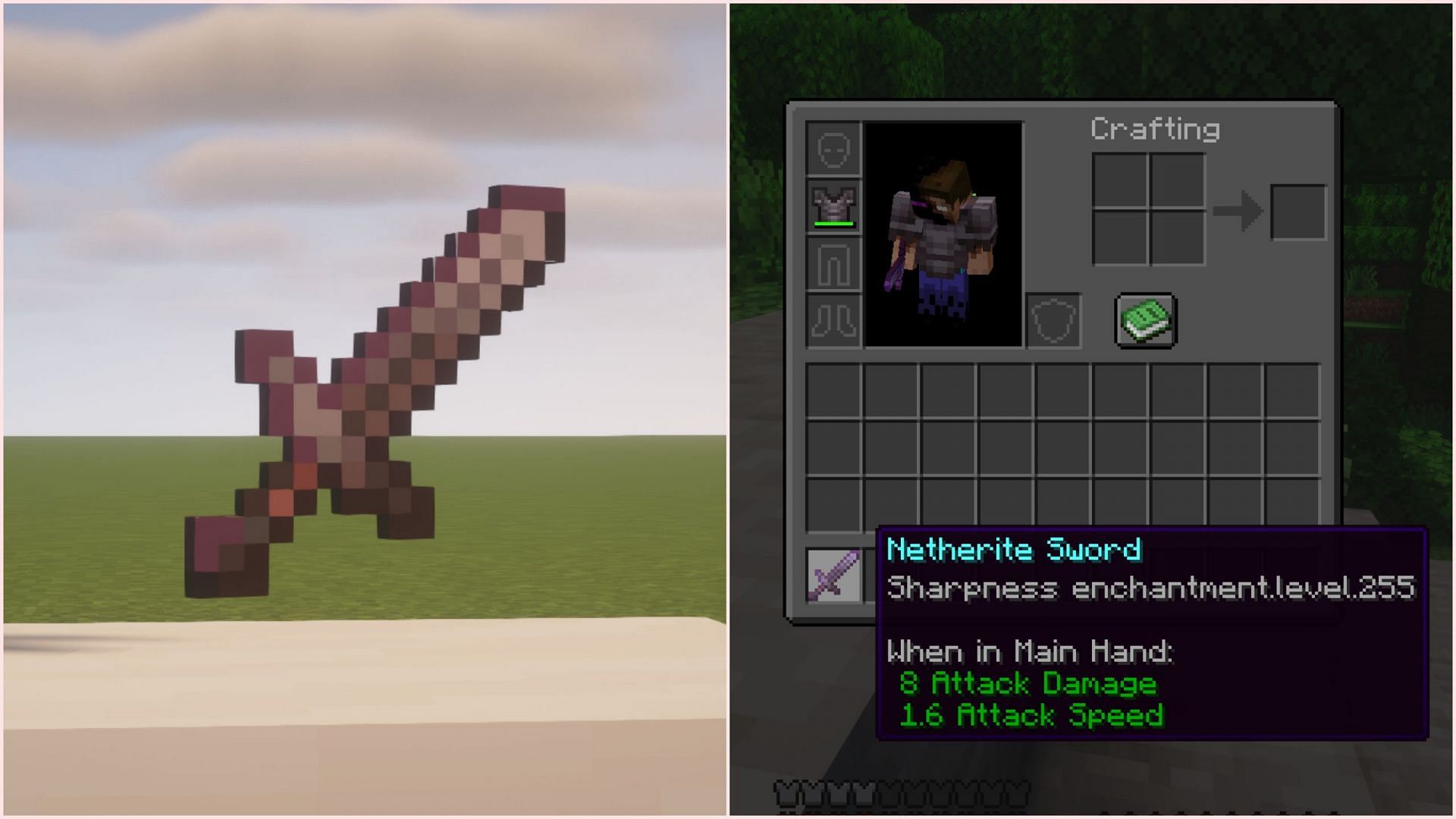 There is a trick to get sharpness 255 of melee weapons in Minecraft (Image via Mojang Studios)