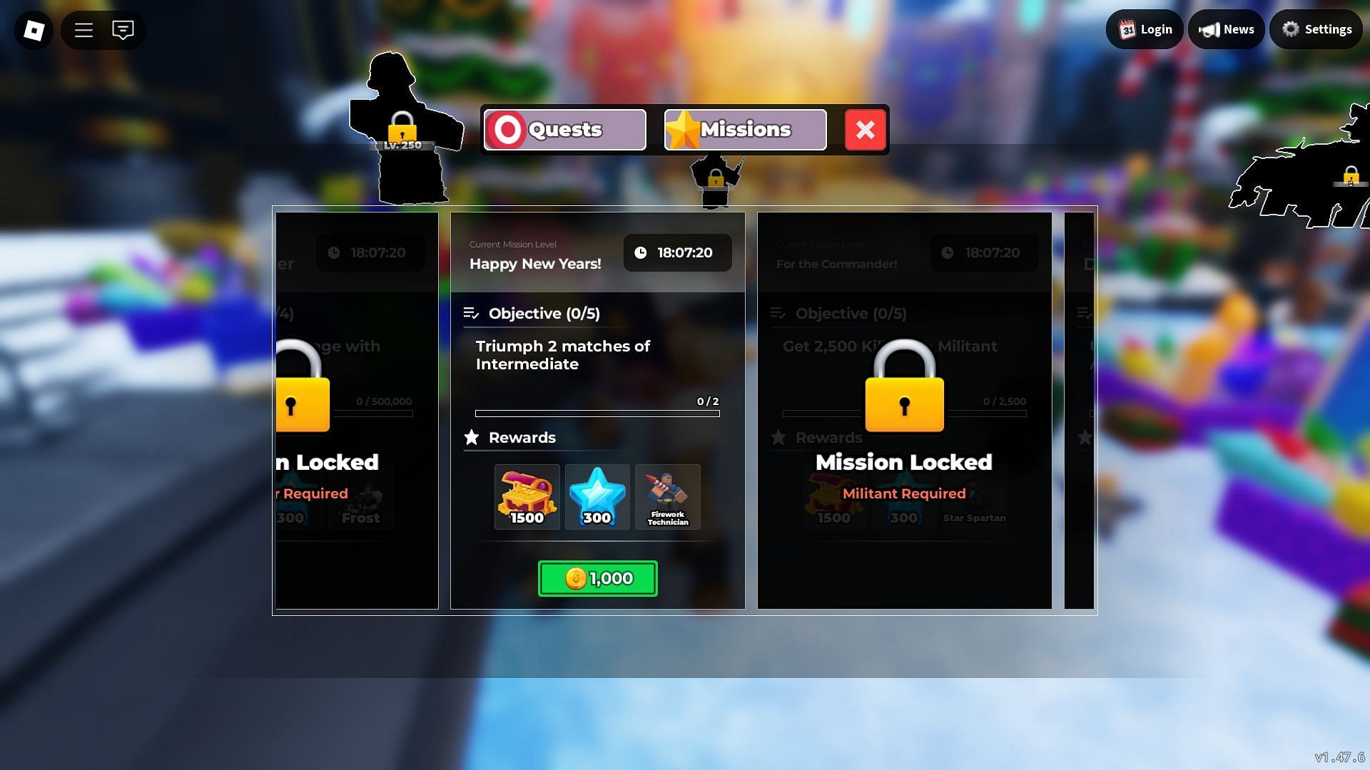 The Happy New Years Mission Quest (Image via Roblox)