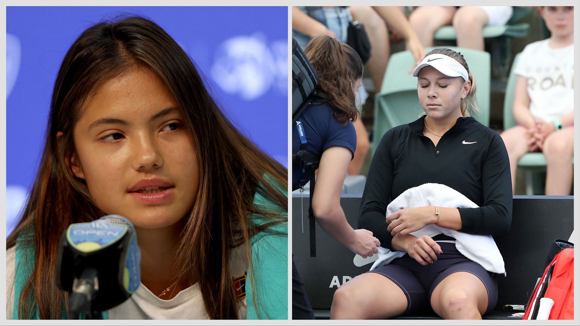 Emma Raducanu and Amanda Anisimova. Source: Getty