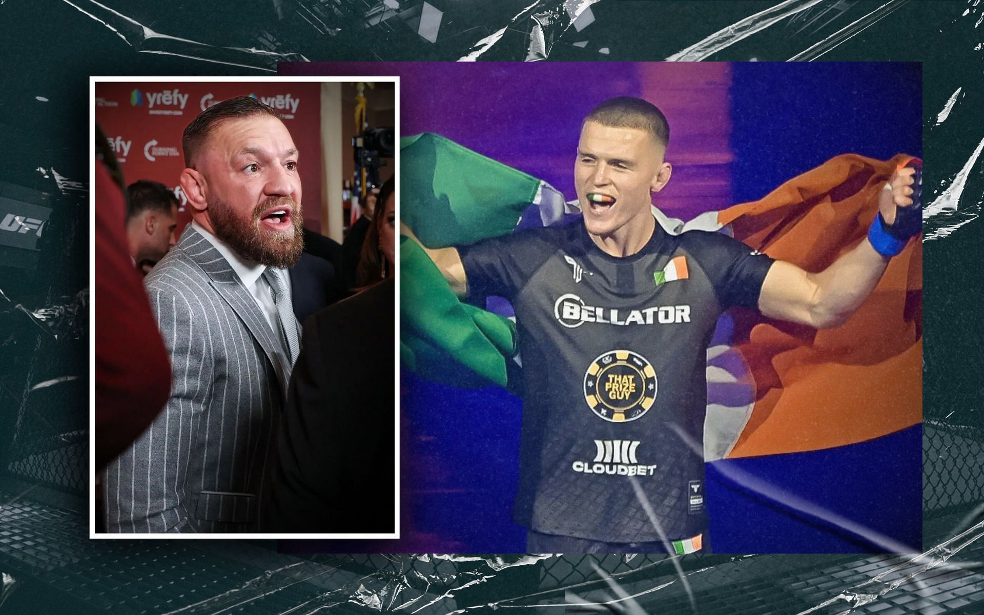 Paul Hughes (right) seemingly distances himself from Conor McGregor (left). [Images courtesy; Getty Images]