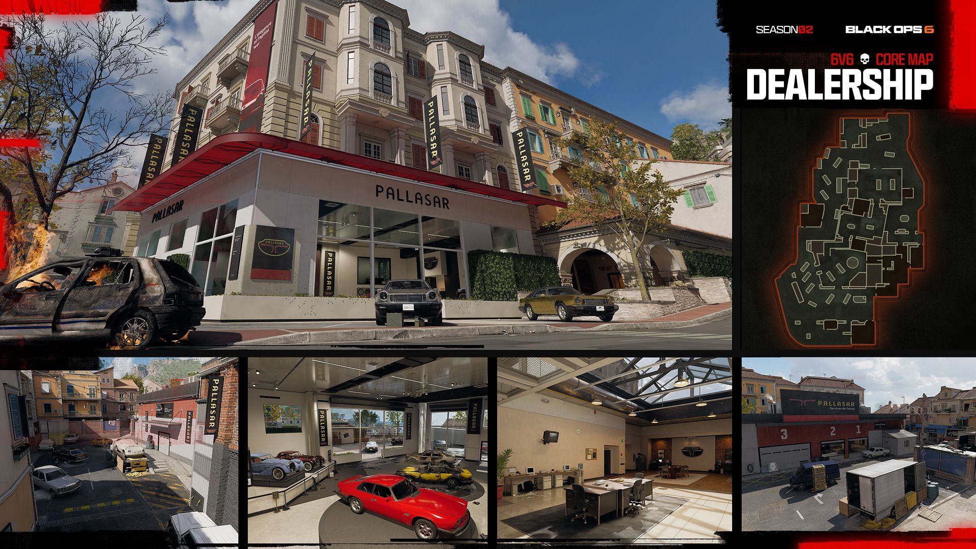 Dealership map in Black Ops 6 Multiplayer (Image via Activision)