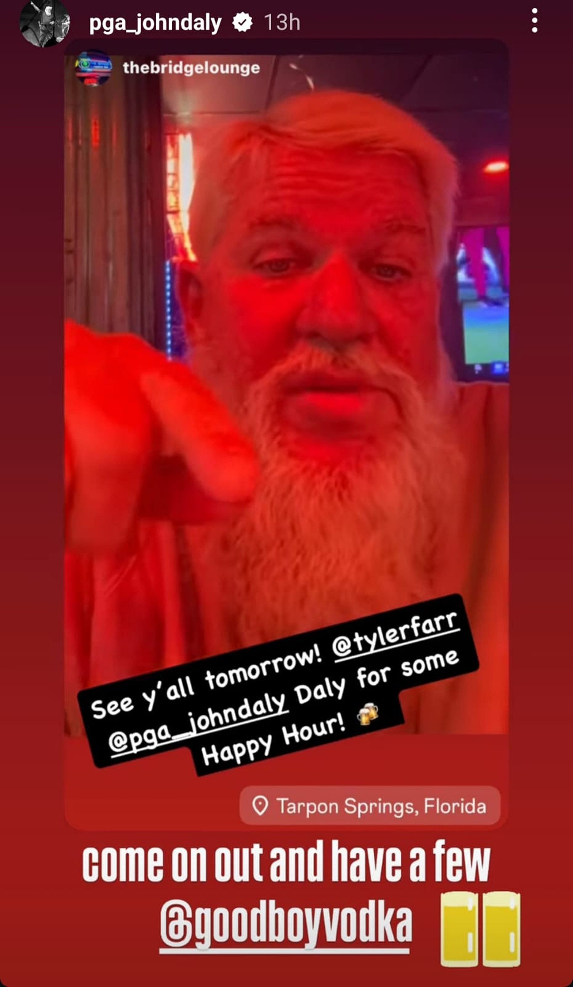 Still from John Daly&#039;s Instagram/@pga_johndaly