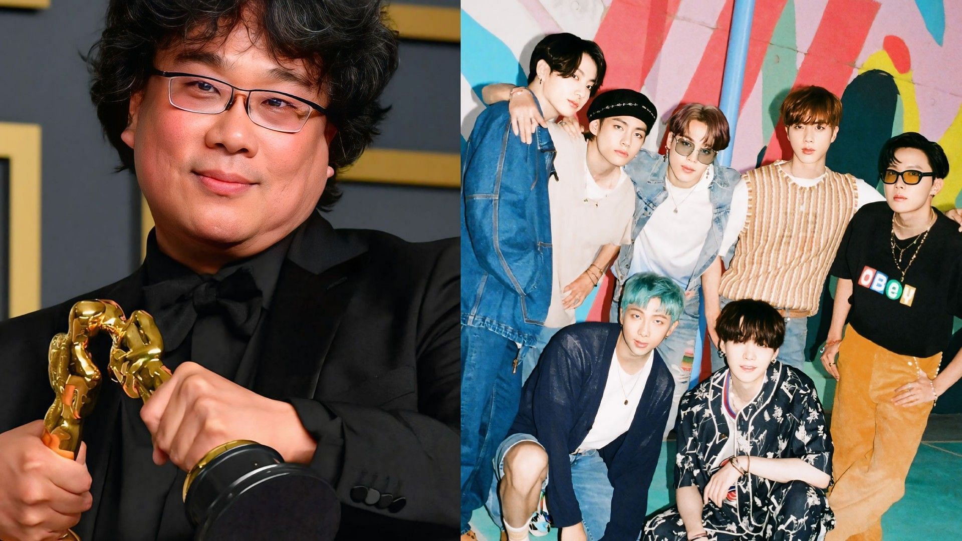 Bong Joon-ho and BTS (Image via Weverse amd X/@TheAcademy)