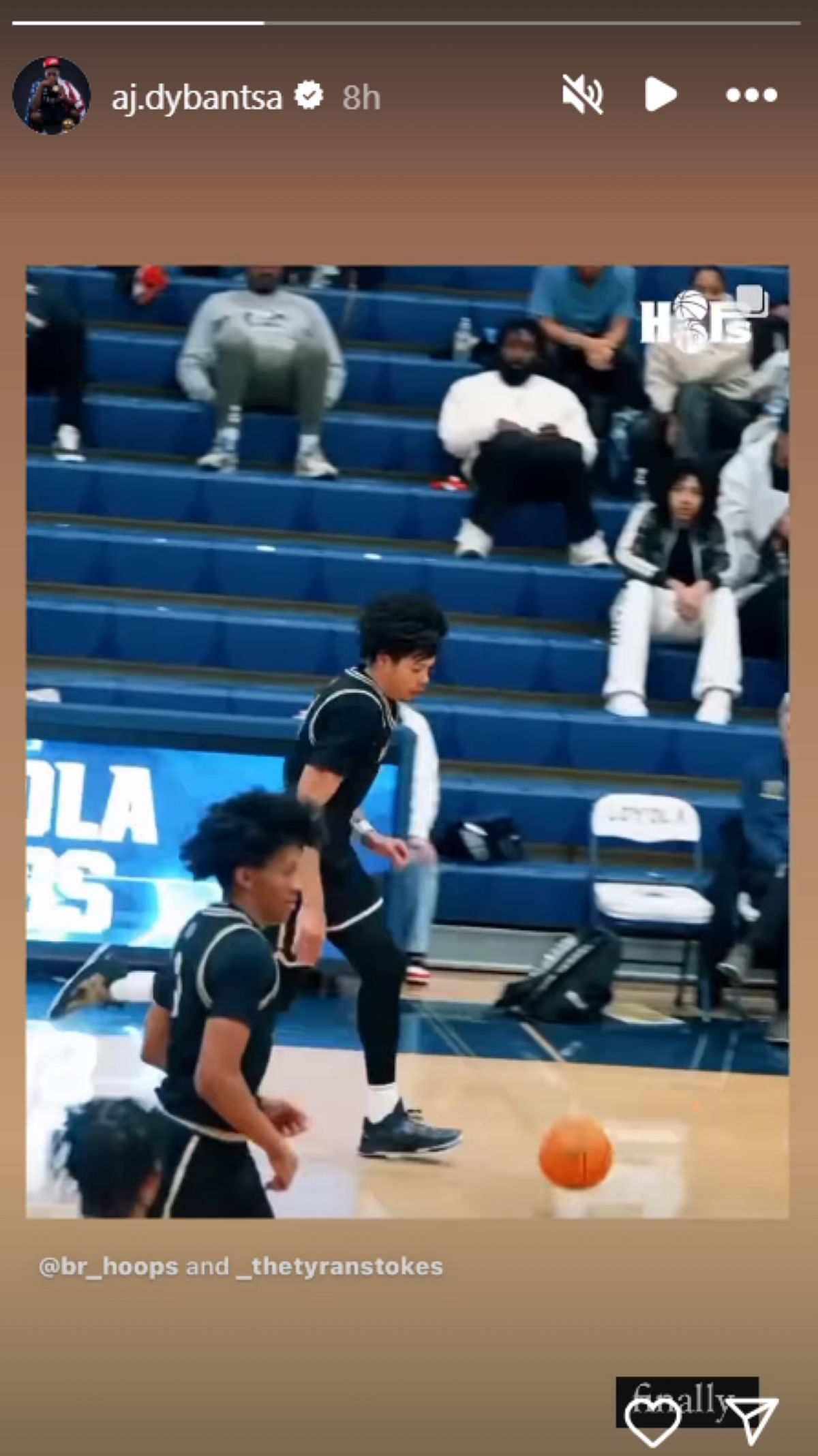 BYU signee AJ Dybantsa shares his reaction to Notre Dame&#039;s Tyran Stokes pulling off an Eastbay and Windmill dunk