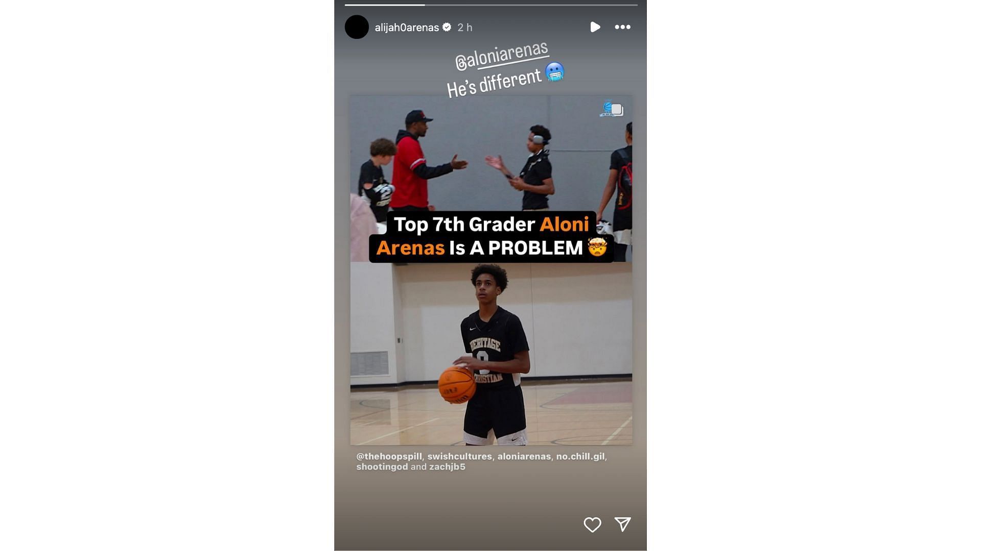 Alijah&#039;s story (Credits: Instagram/@alijah0arenas)