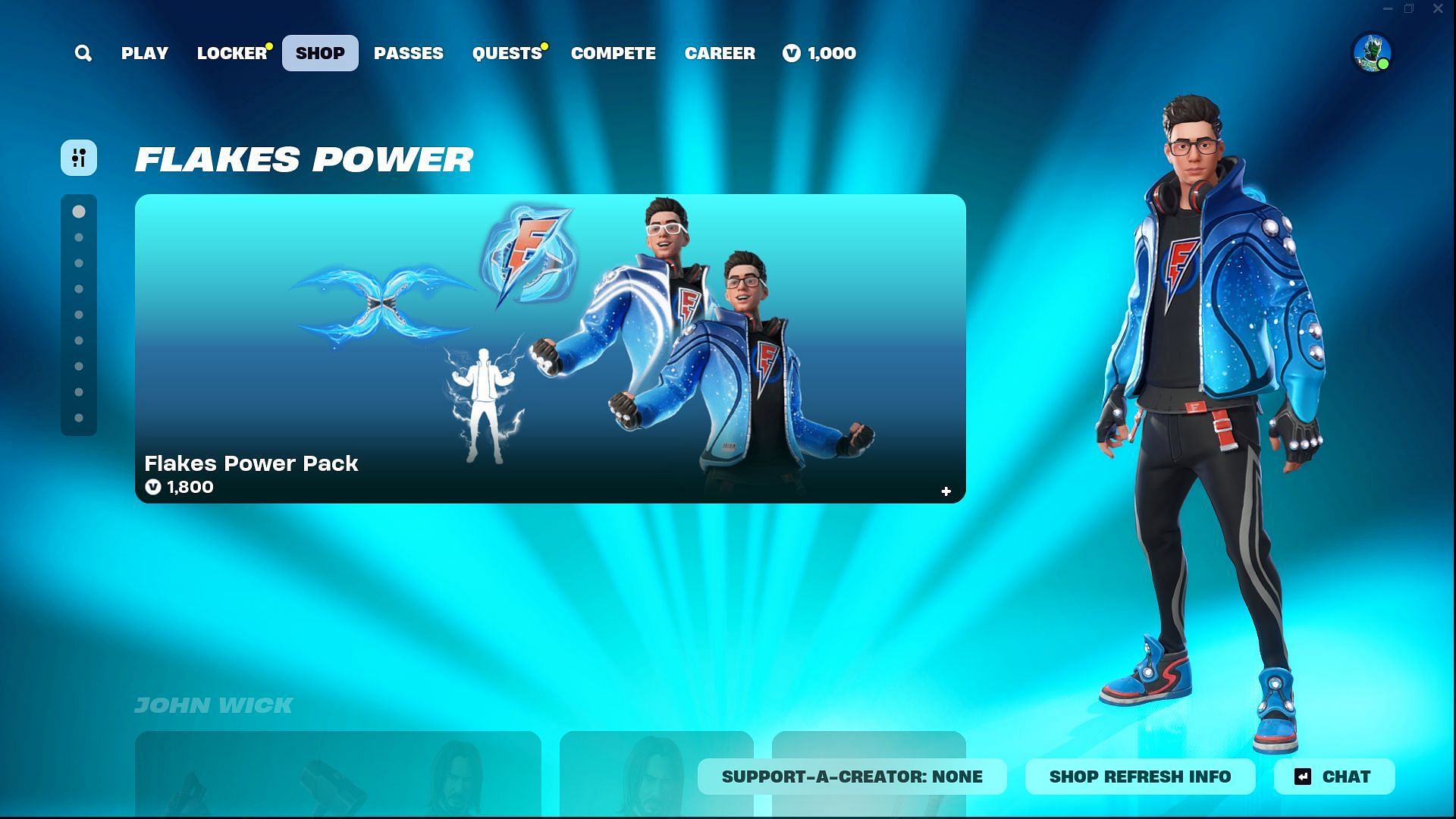 You can now purchase the Flakes Power skin in Fortnite (Image via Epic Games)