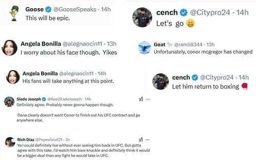 Fan reactions [Screenshots courtesy: @MMAFighting on X]