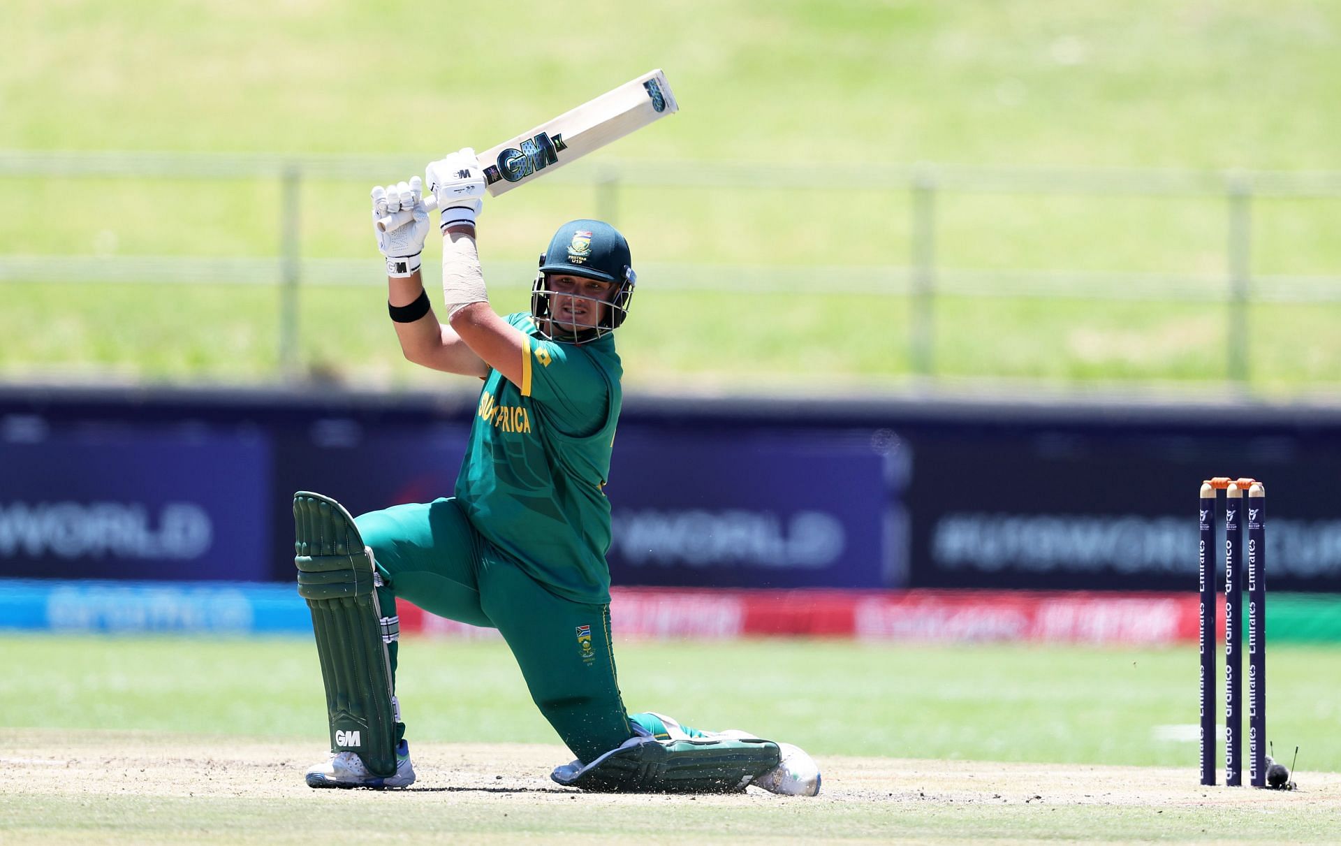 Lhuan-dre Pretorius batting in the ICC U-19 Men&#039;s World Cup 2024.