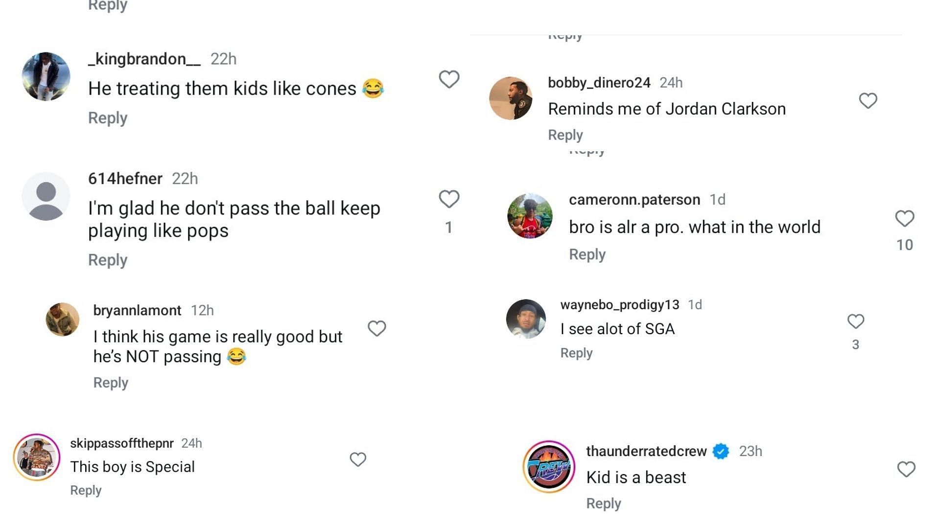 &quot;He treating them kids like cones&quot;: Hoops fans react to Gilbert Arenas&#039; son Alijah Arenas&#039; performance for Compton Magic. (Image via Instagram @popscouthoops)