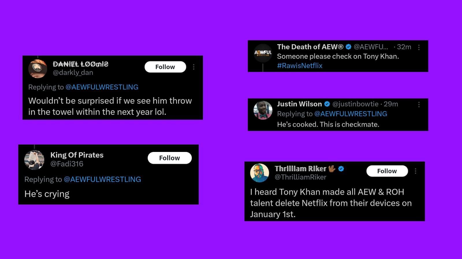 Fans troll Tony Khan as WWE made history [Screenshots via X/Twitter]