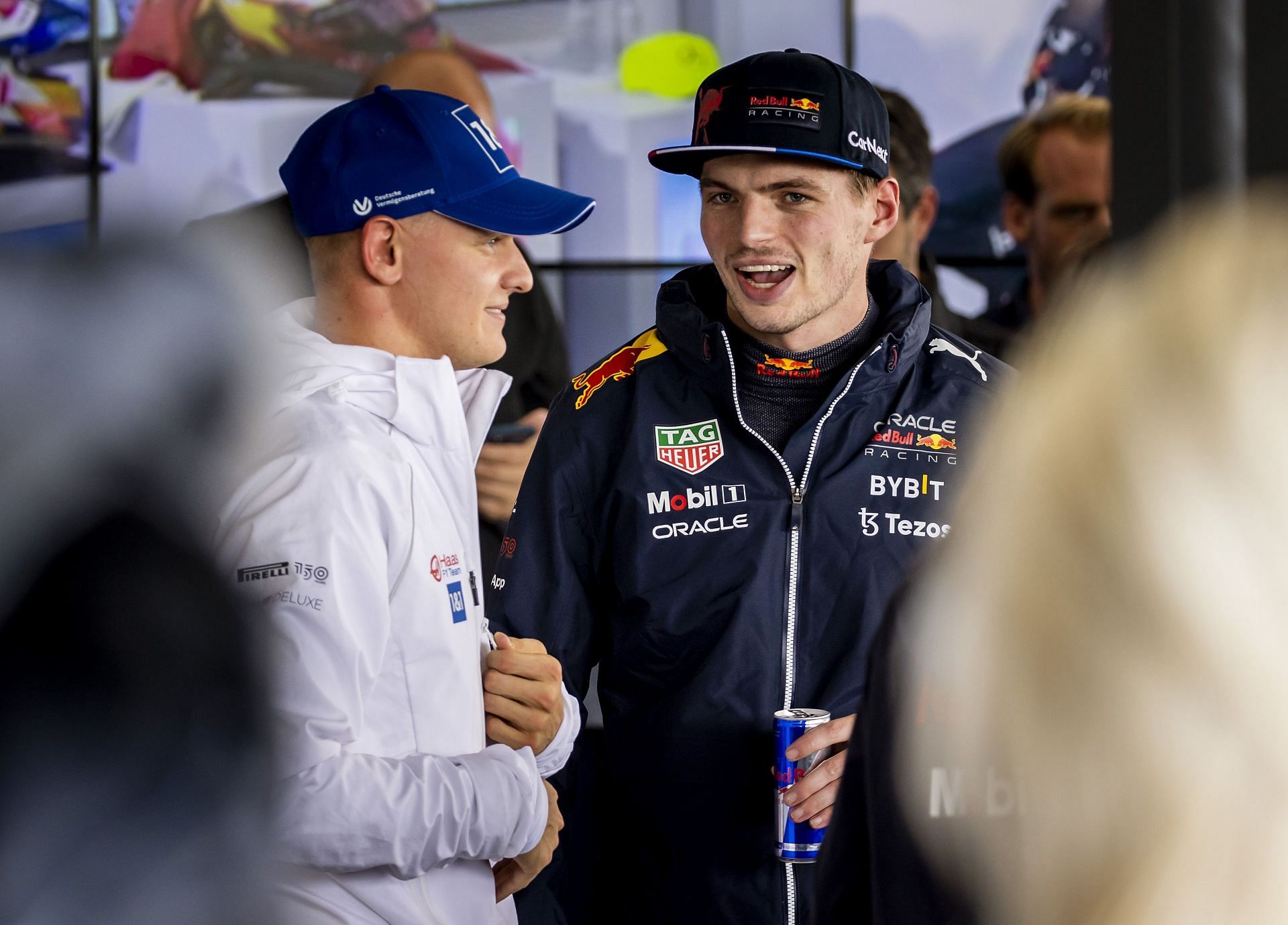 Max Verstappen talks to Mick Schumacher after the F1 Grand Prix of Great Britain- Source: Getty