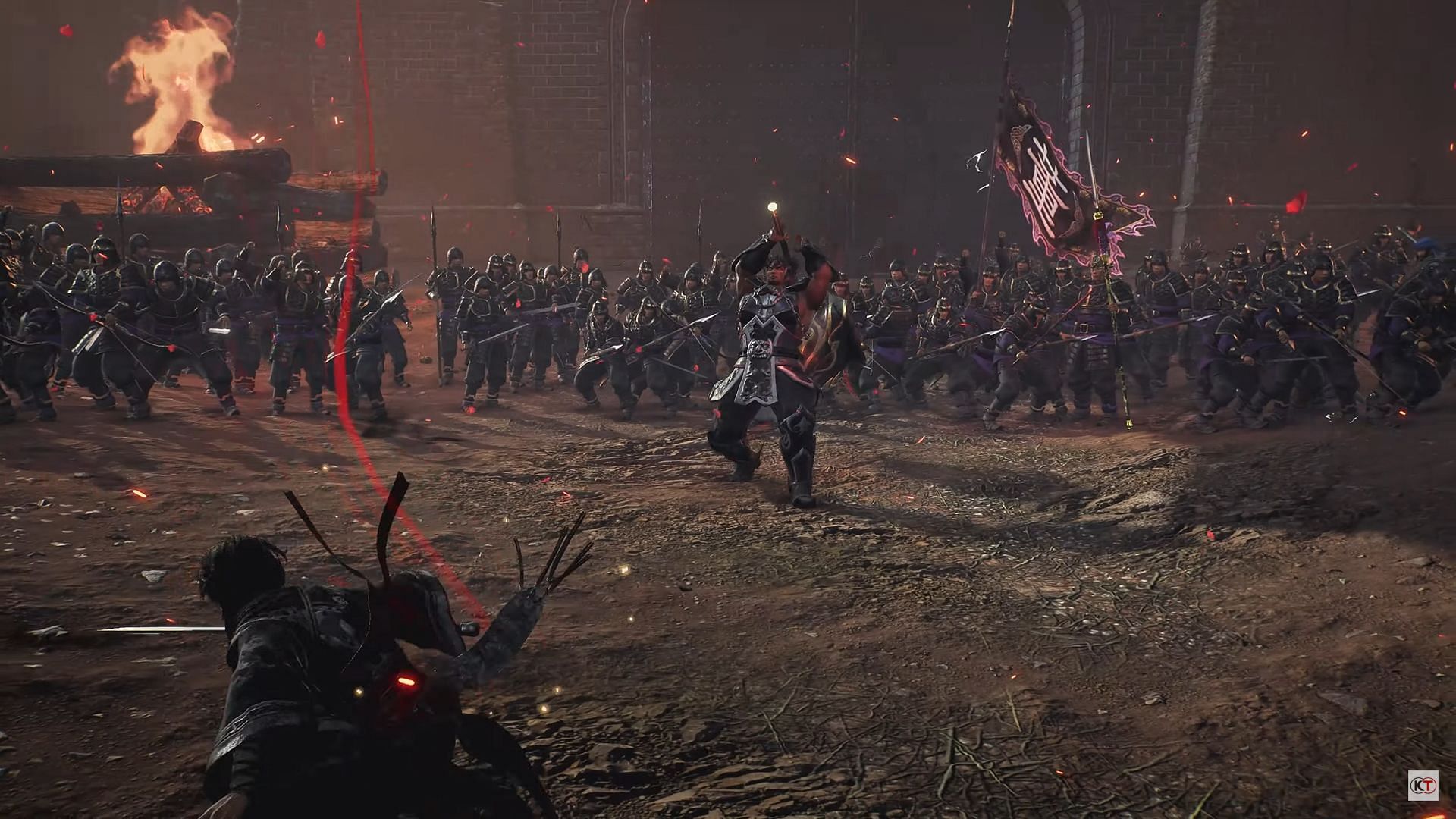 The Protagonist vs Lu bu in Dynasty Warriors Origins (Image via Koei Tecmo)