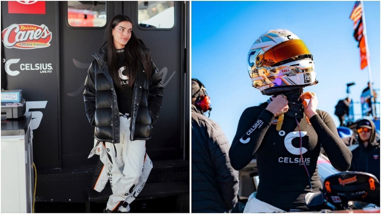 Toni Breidinger rocks her racing suit as she poses&nbsp;on&nbsp;IG&nbsp;story (Images from @tonibreidinger and @tricongarage on Instagram)