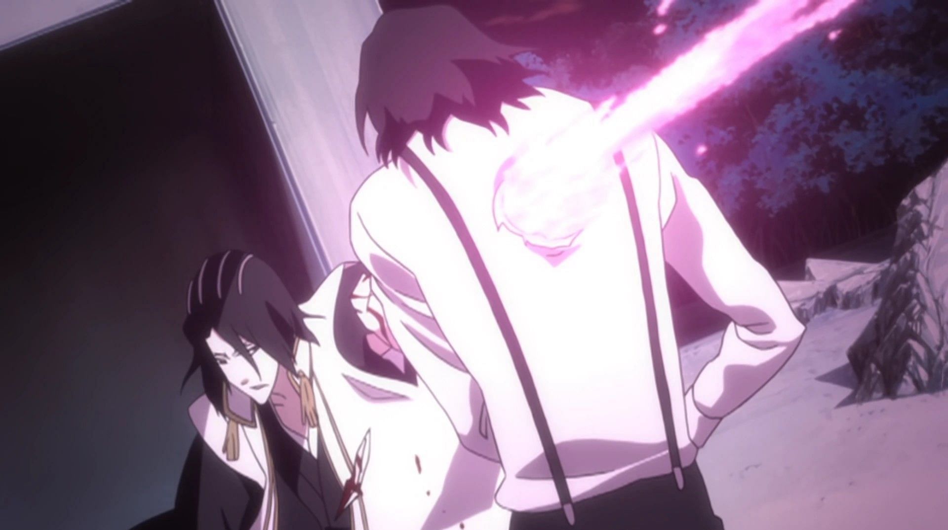 Byakuya fighting Tsukishima (Image via Studio Pierrot)