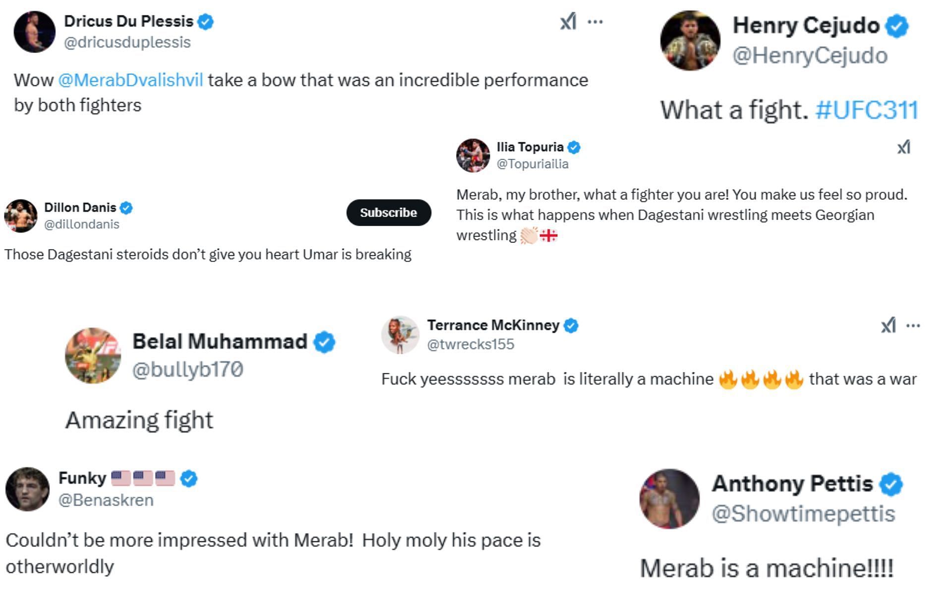 MMA world reacts to Merab Dvalishvili vs. Umar Nurmagomedov