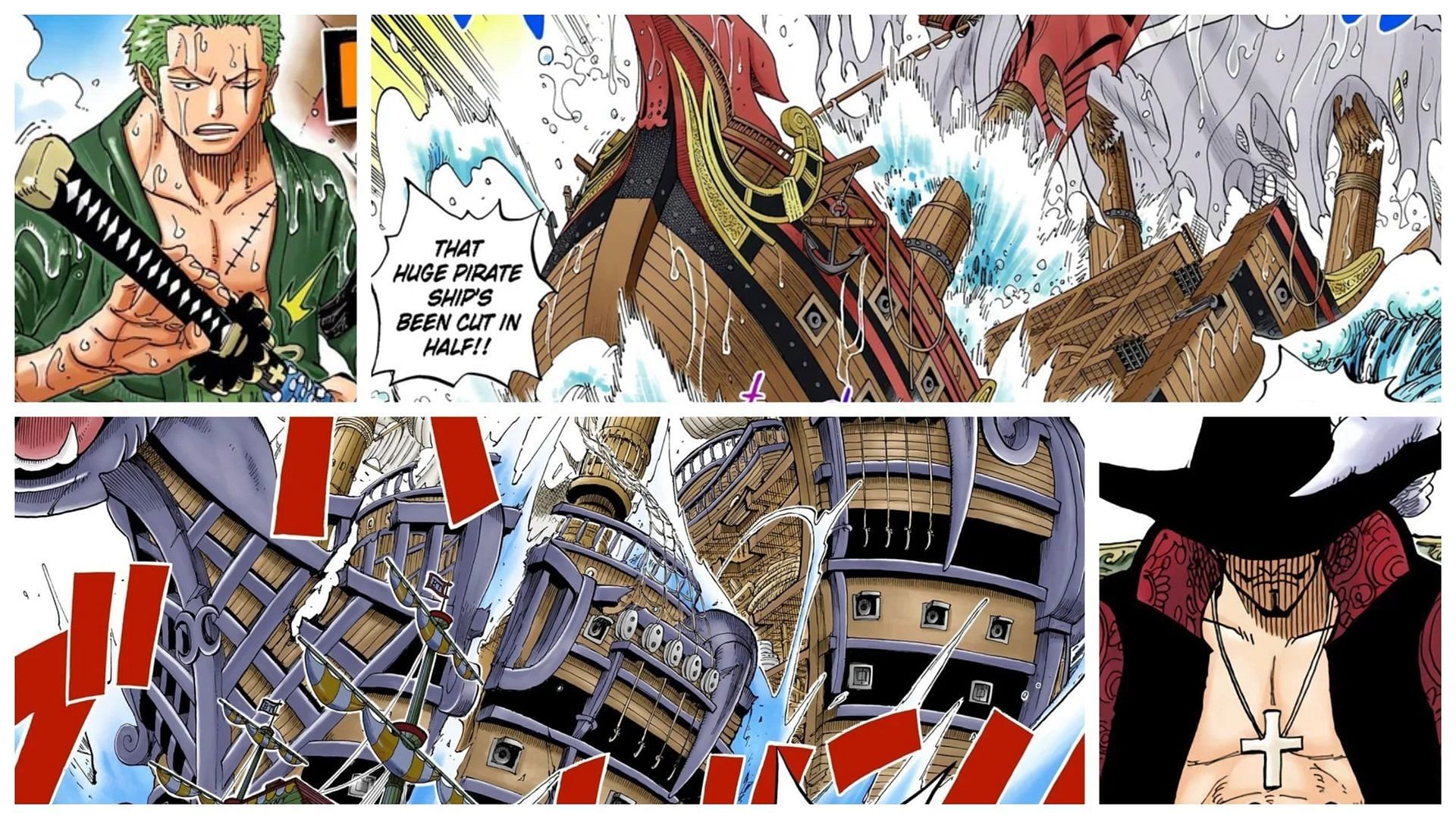 Zoro&#039;s reintroduction in One Piece parallels Mihawk&#039;s first appearance in the series (Image via Shueisha)