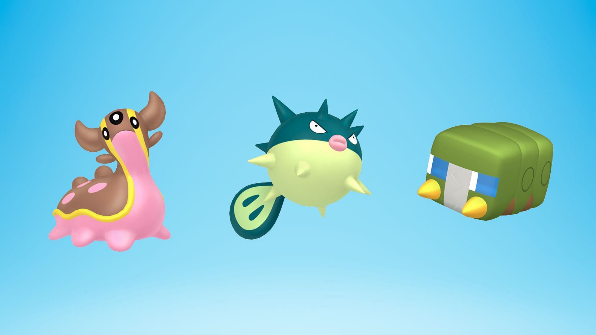 Gastrodon, Qwilfish, and Charjabug (Image via TPC)