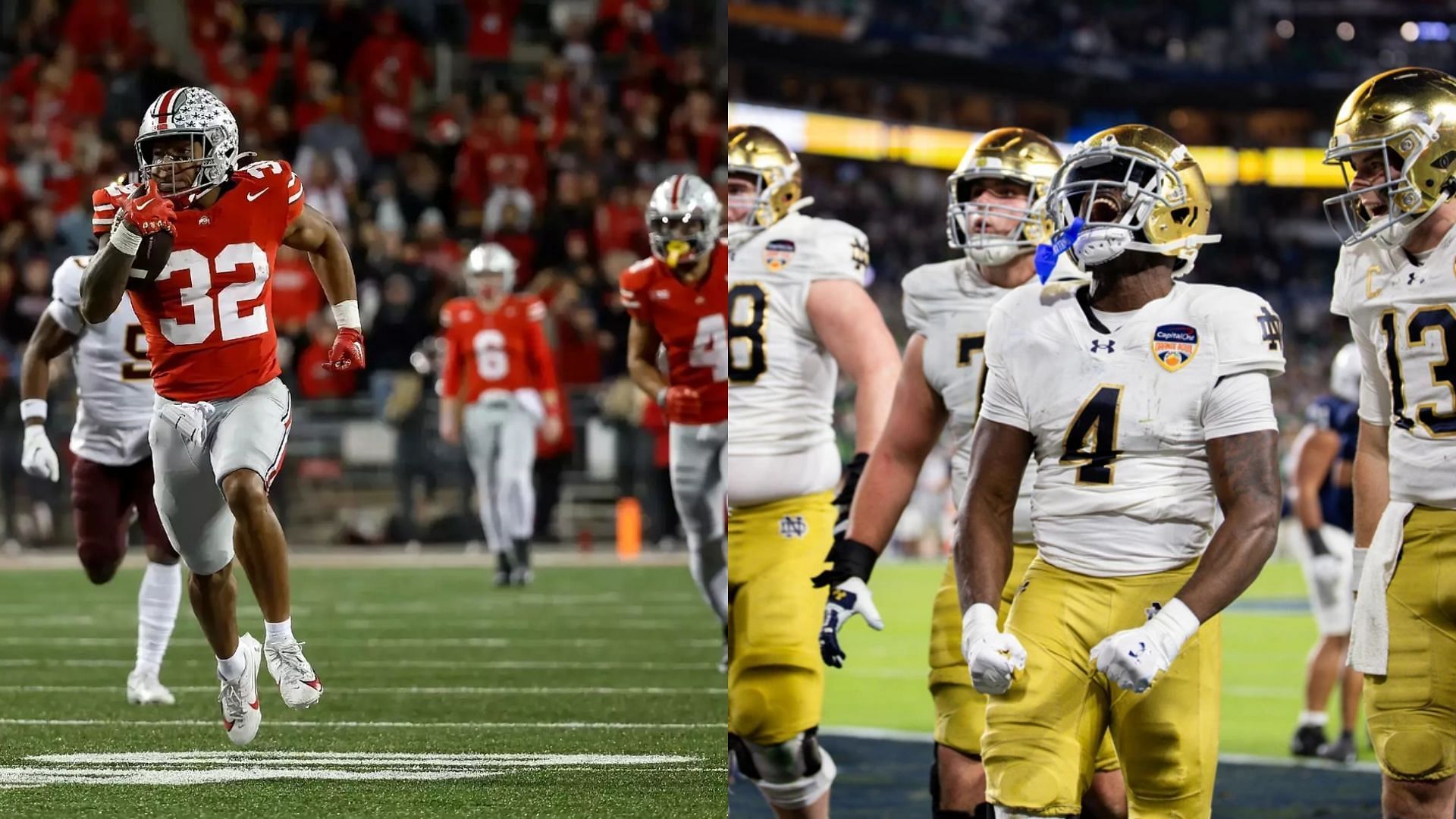 Images courtesy of Ohio State &amp; Notre Dame Athletics