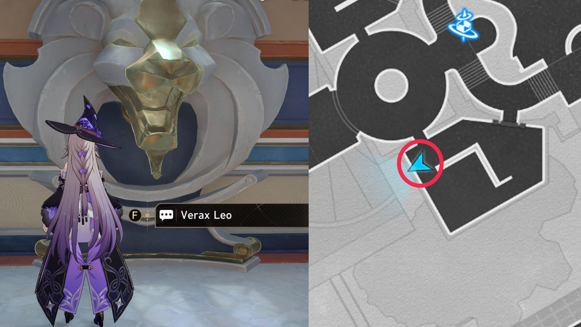 Location of Verax Leo #8 (Image via HoYoverse)