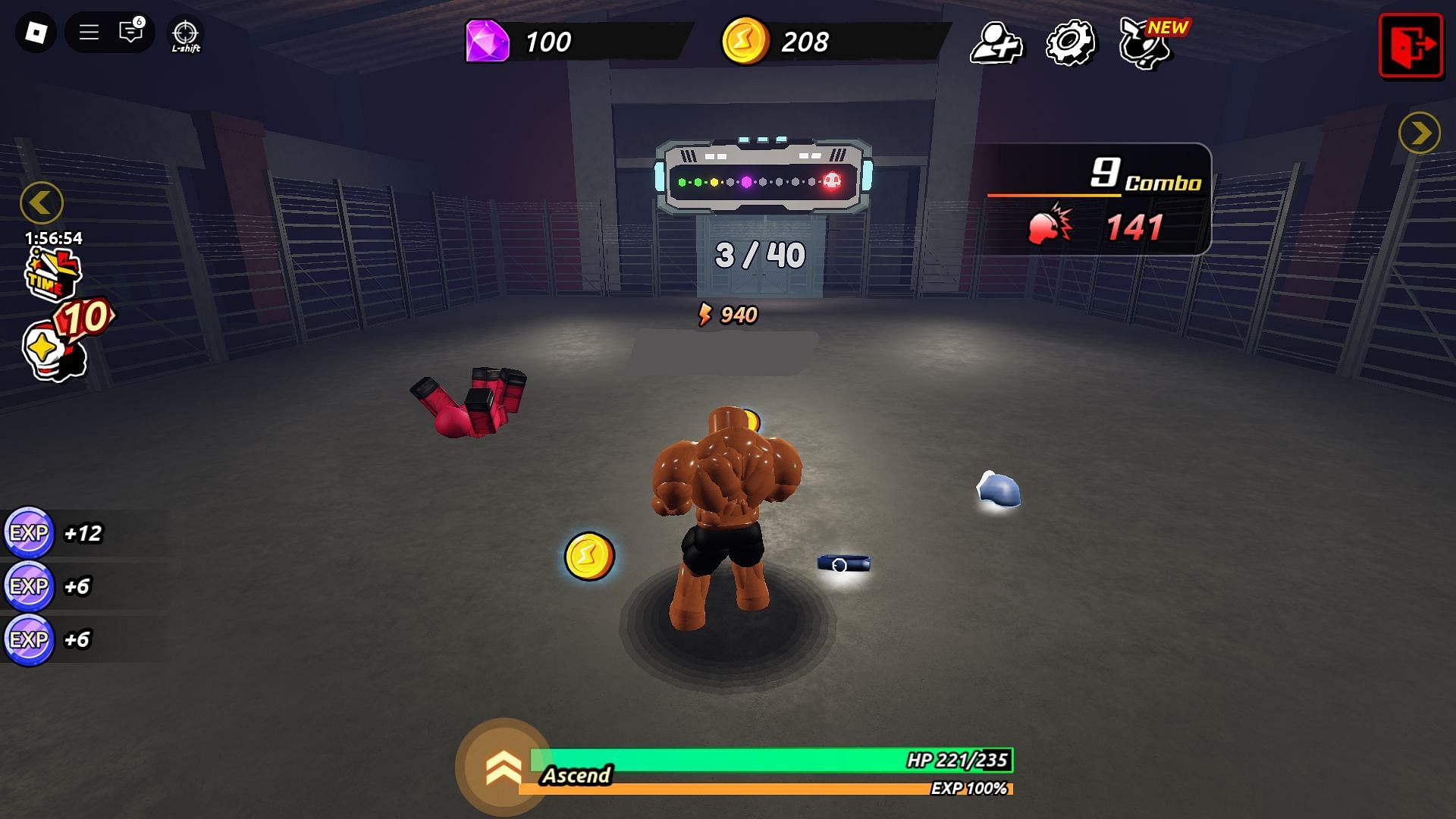 Brawling in the the Squid Brawl Arena Dungeon (Image via Roblox)