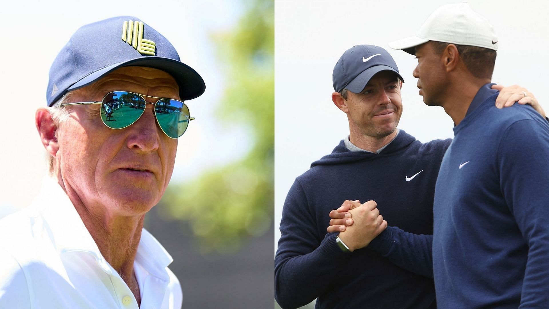 Greg Norman wants to have a face to face conversation with Tiger Woods and Rory McIlroy. Image via Getty Images