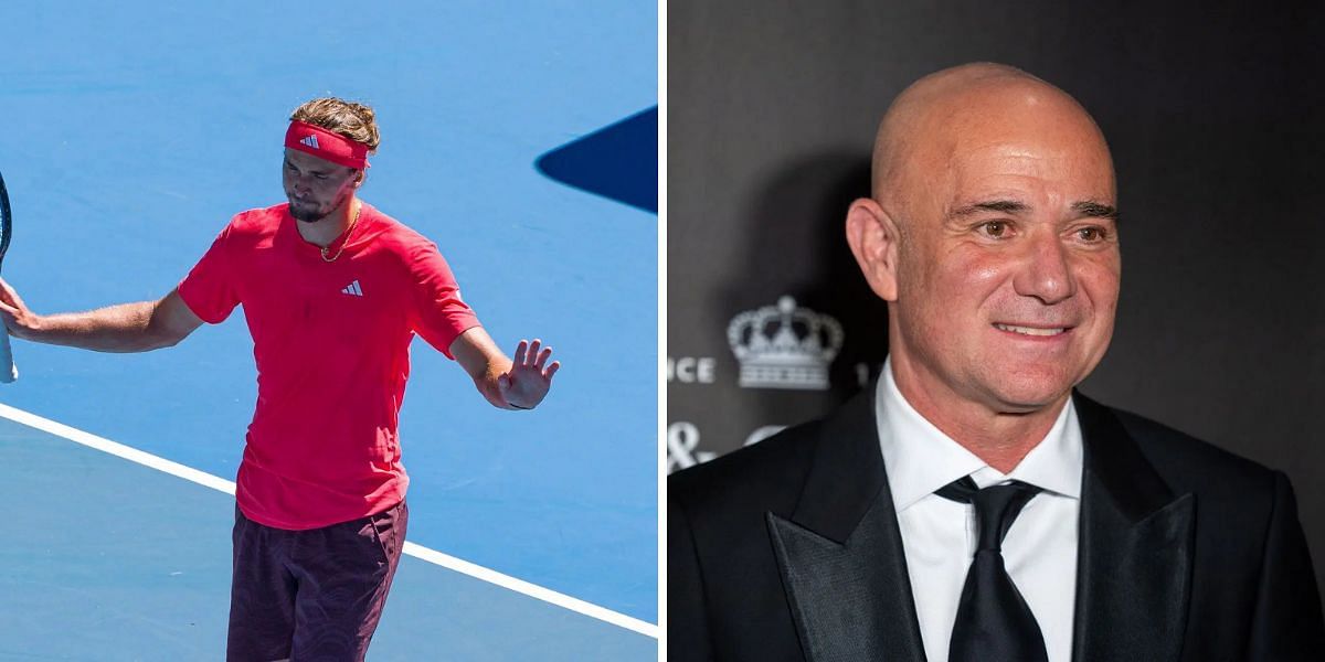 Semifinal retirements at the Australian Open ft Alexander Zverev (L) and Andre Agassi (R), (Source: Getty Images)