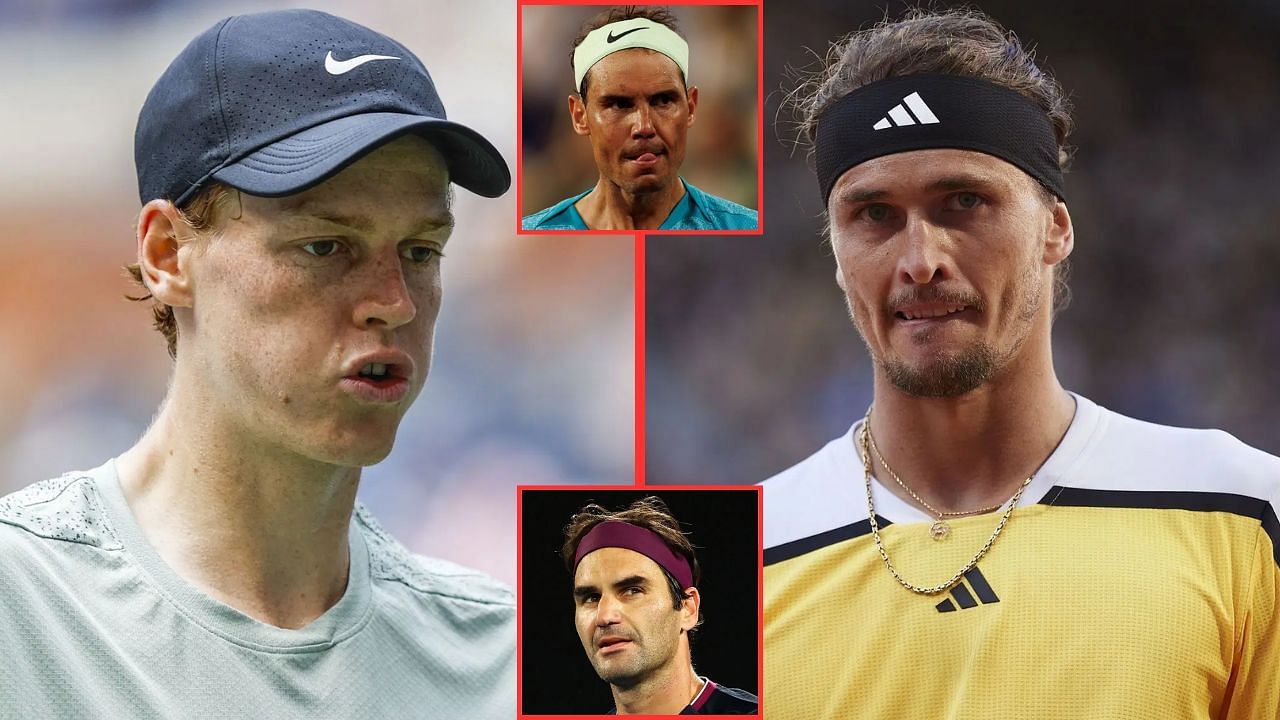 Jannik Sinner Alexander Zverev Roger Federer Rafael Nadal