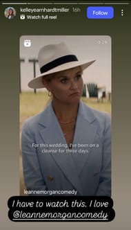 Kelley Earnhardt Miller's story of the film trailer featuring Leanne Morgan - Source: via @kelleyearnhardtmiller on Instagram