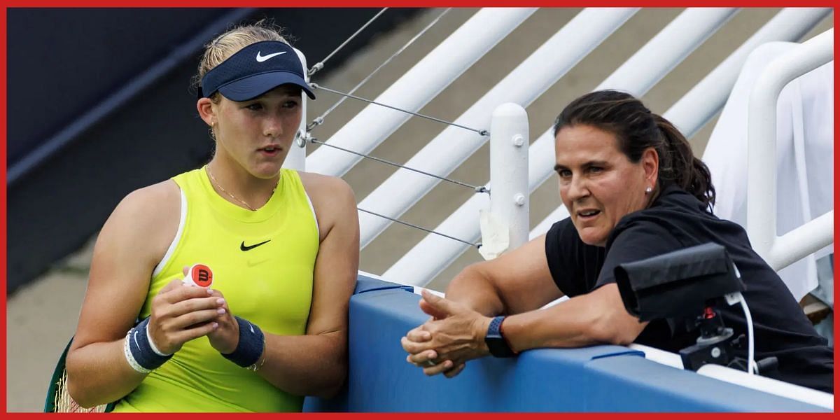 Mirra Andreeva and coach Conchita Martinez (Source: Getty)